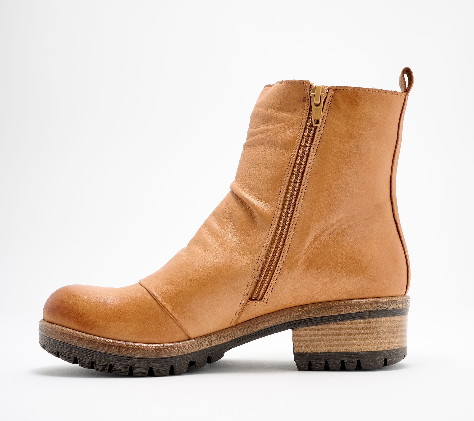 Miz Mooz Leather Ruched Ankle Boots - Dallis - QVC.com