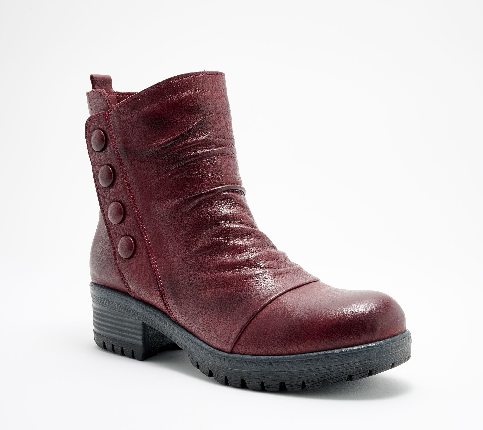 Miz Mooz Leather Ruched Ankle Boots - Dallis