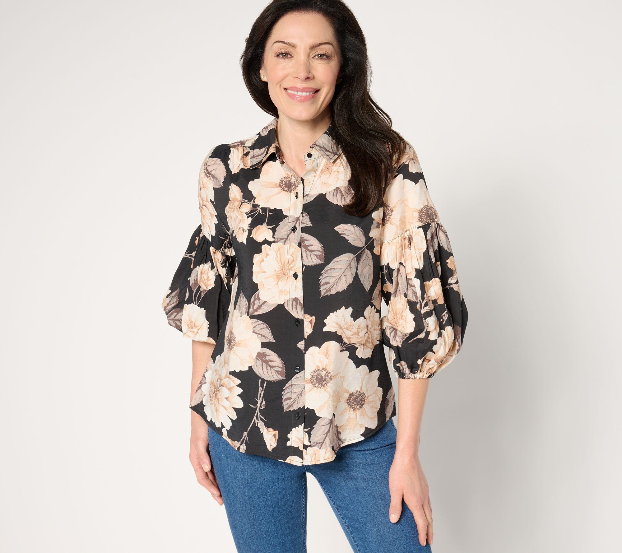 "As Is" BEAUTIFUL by Lawrence Zarian 3/4 Sleeve Button Shirt