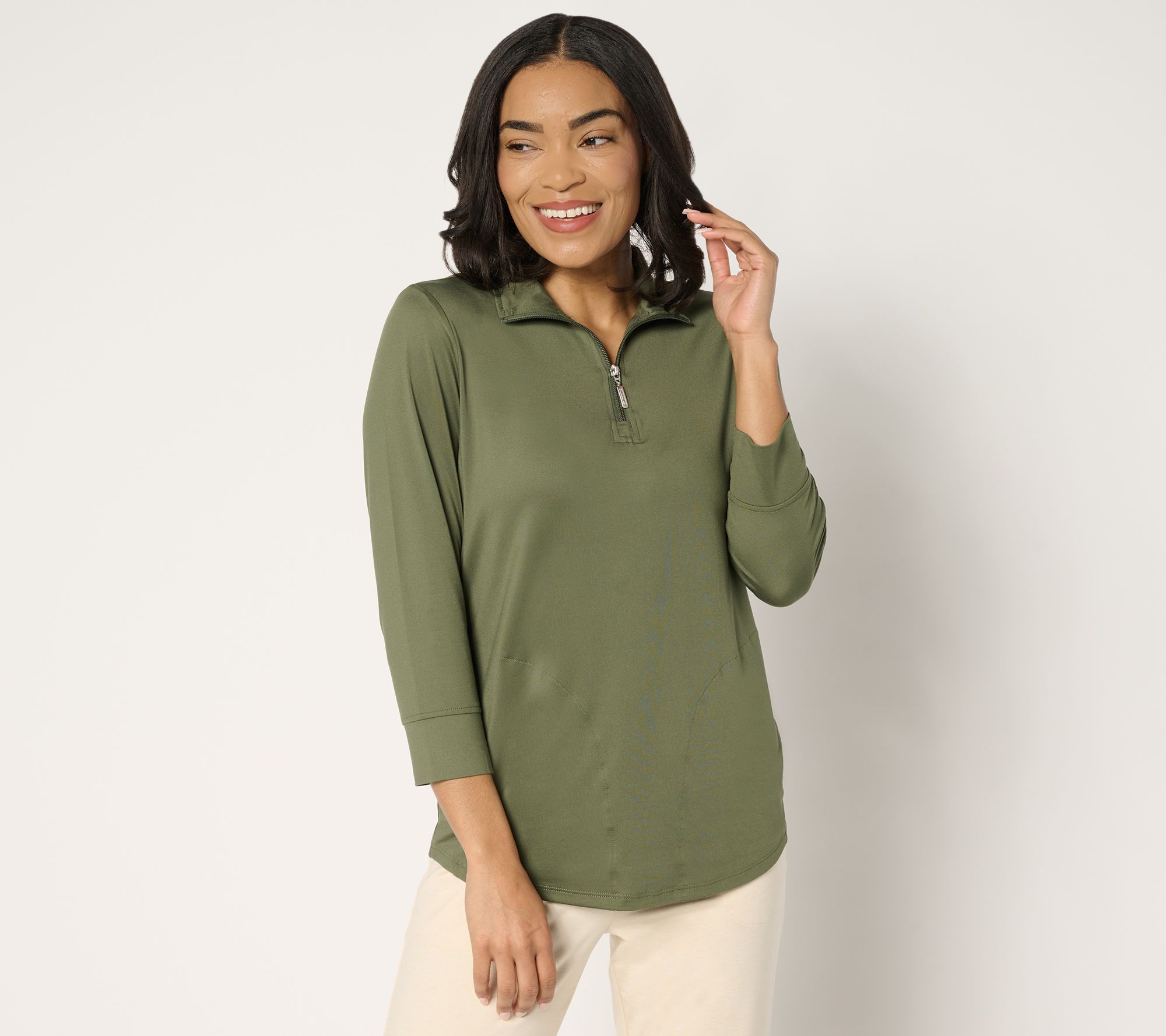 "As Is" Denim & Co. Active Cool to the Touch Jersey Pullover