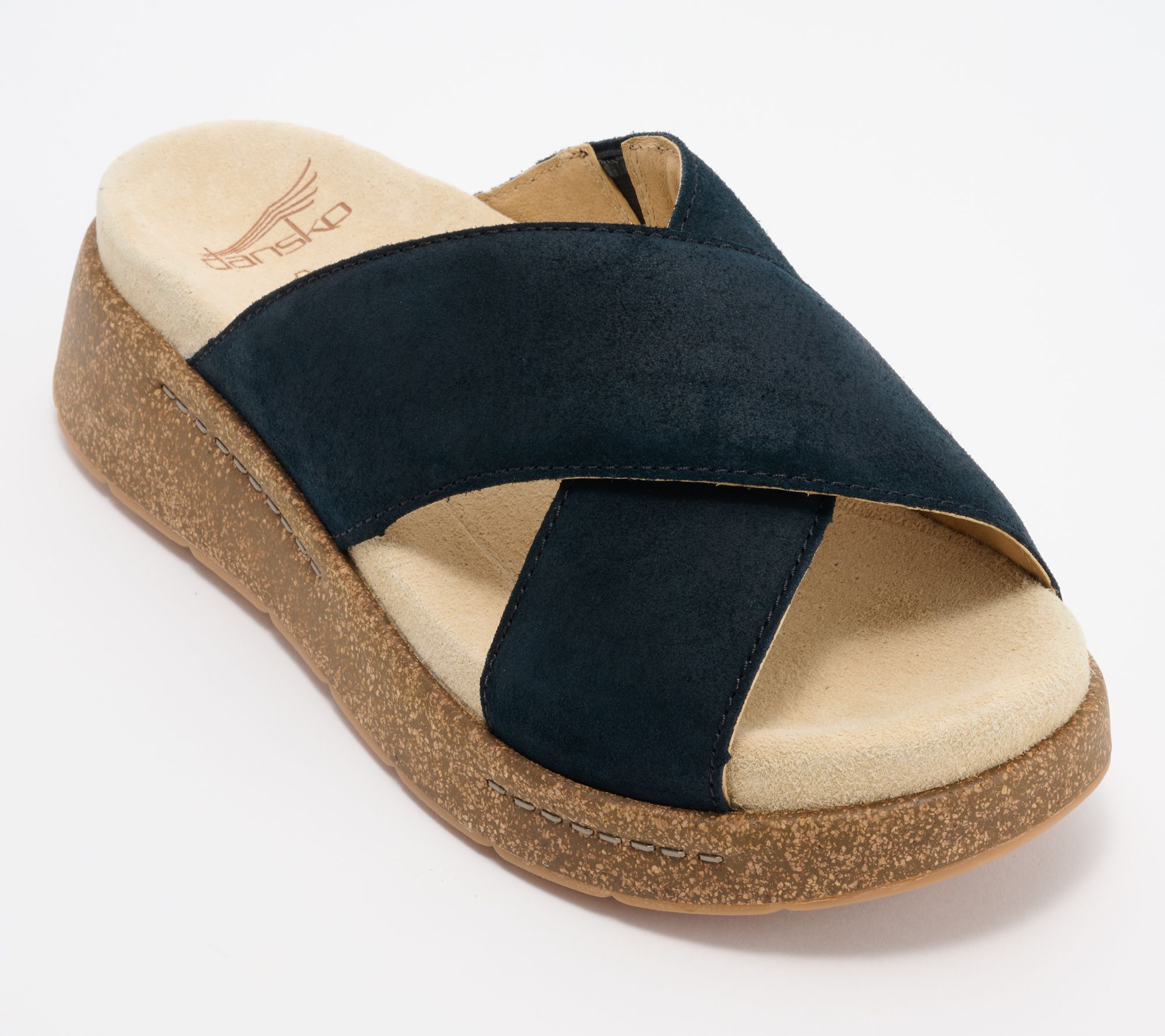"As Is" Dansko Leather Crossover Slide Sandals- Bridget