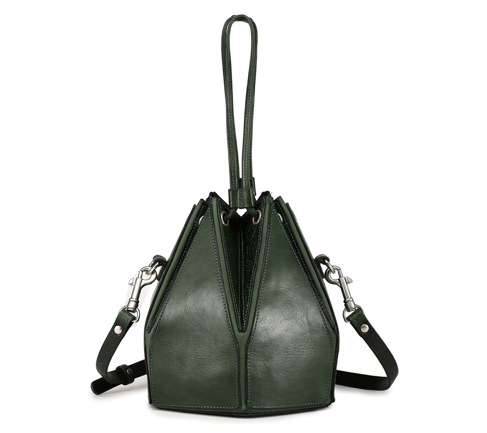Old Trend Prism Bucket Convertible Leather Crossbody