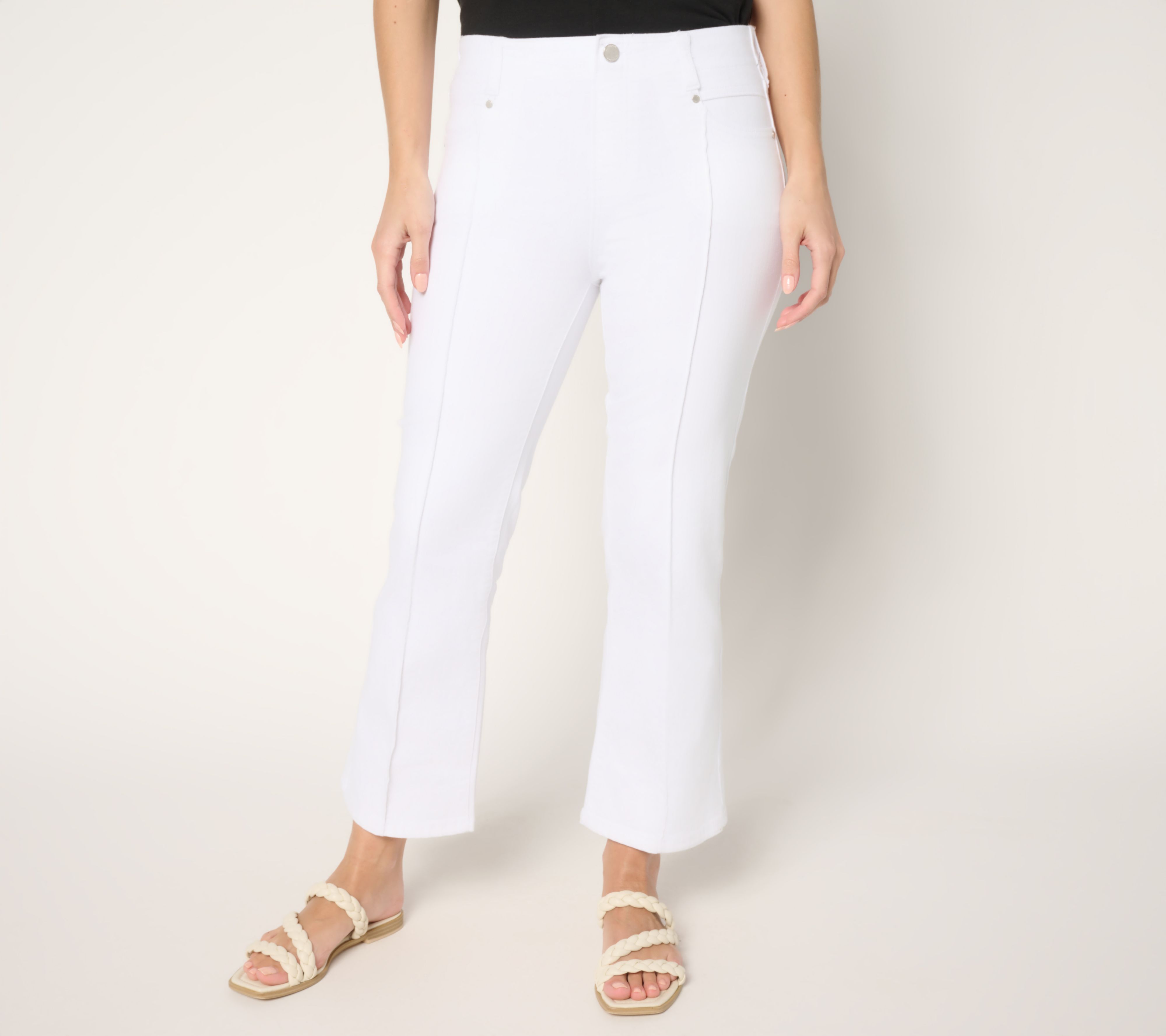 "As Is" Liverpool Los Angeles Gia Crop Jean with Pintucks