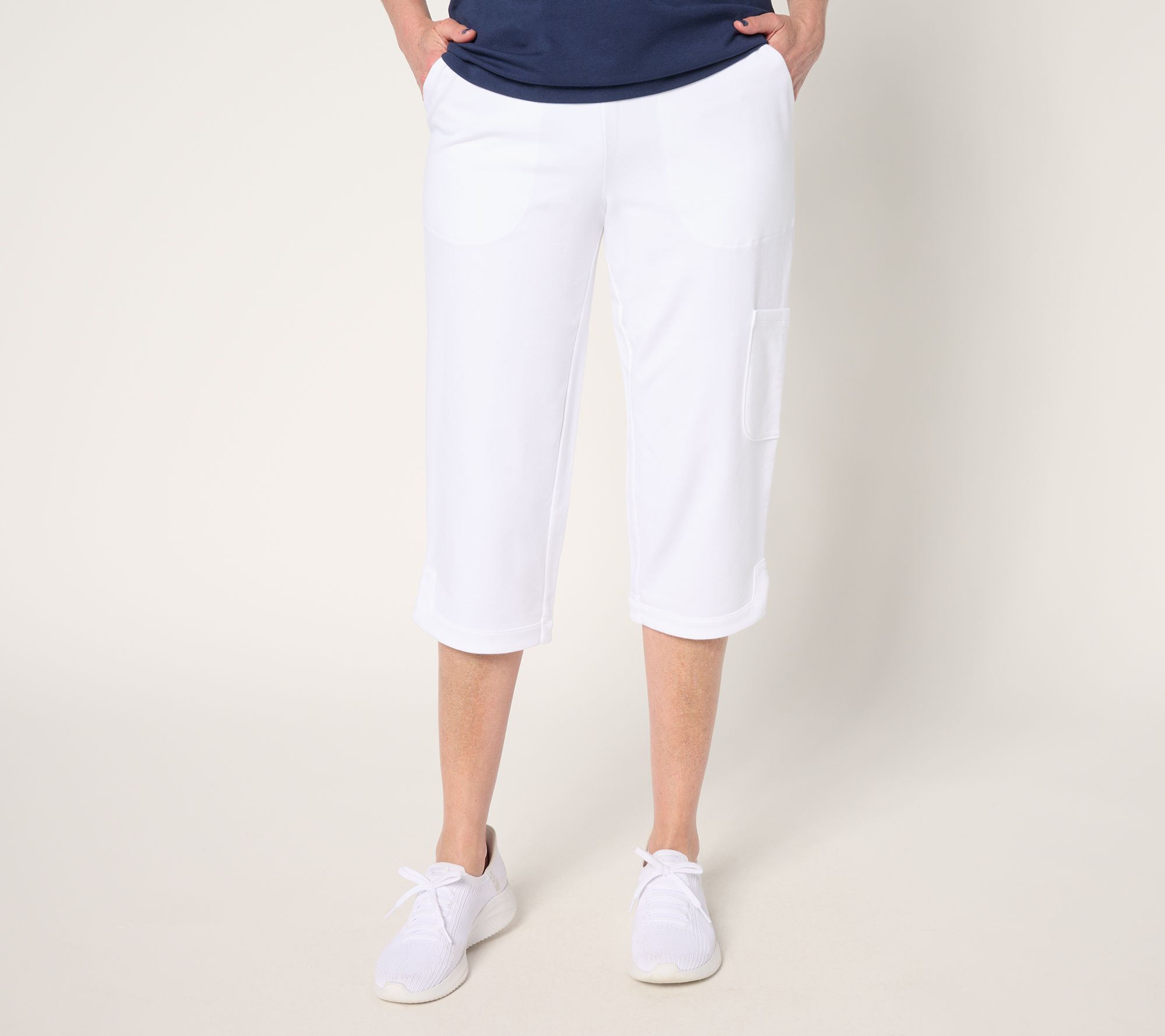 "As Is" Denim & Co. Active Pet French Terry Straight Leg Capri Pants