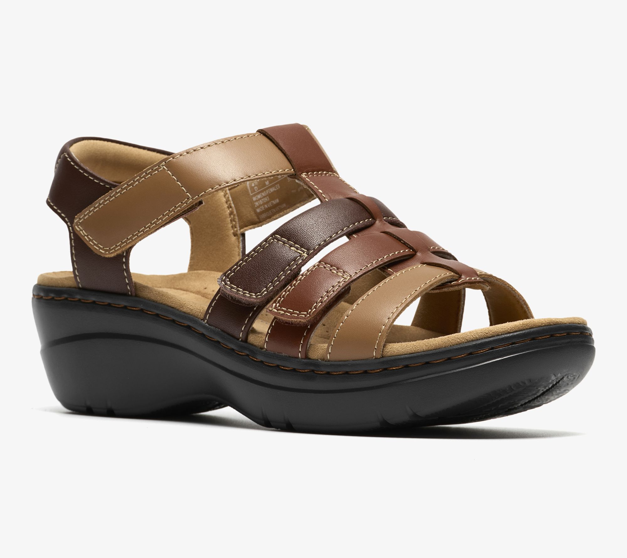 Clarks Collection Adjustable Leather Sandals -Merliah2 Ruby