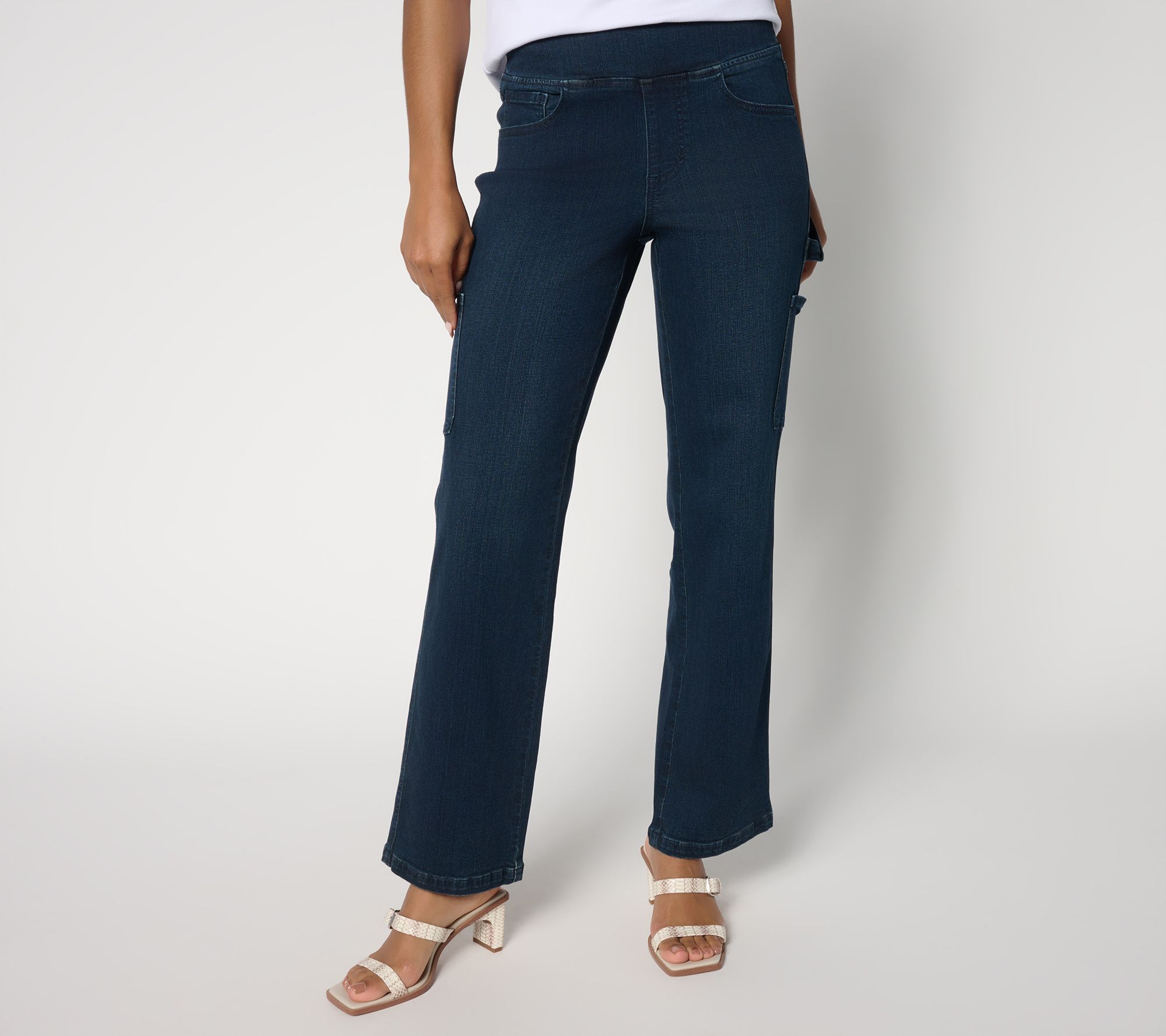 "As Is" Belle by Kim Gravel Reg TripleLuxe Denim Pull On Carpenter Jean