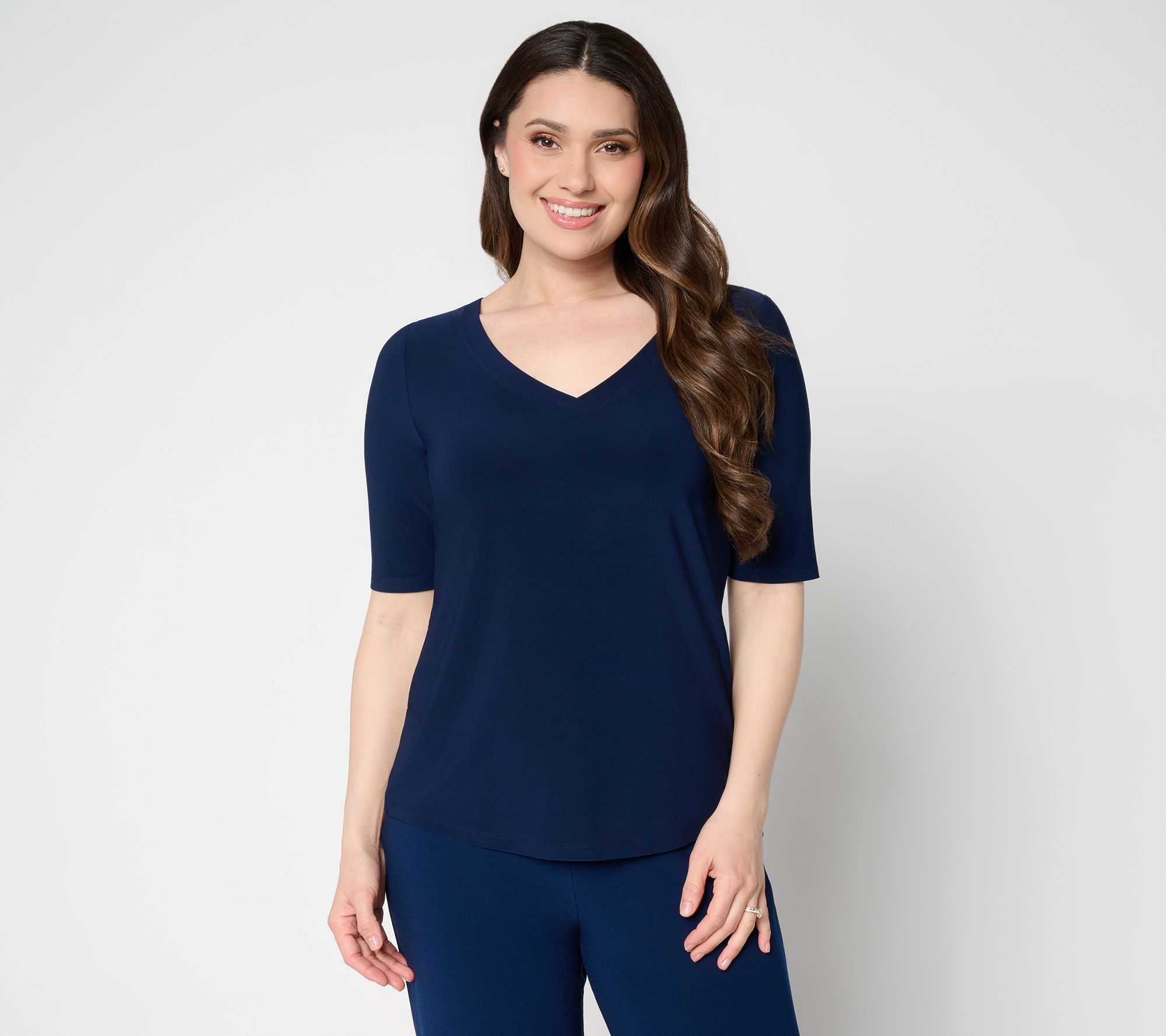 Dennis Basso Basics Italia Knit Shirttail Top