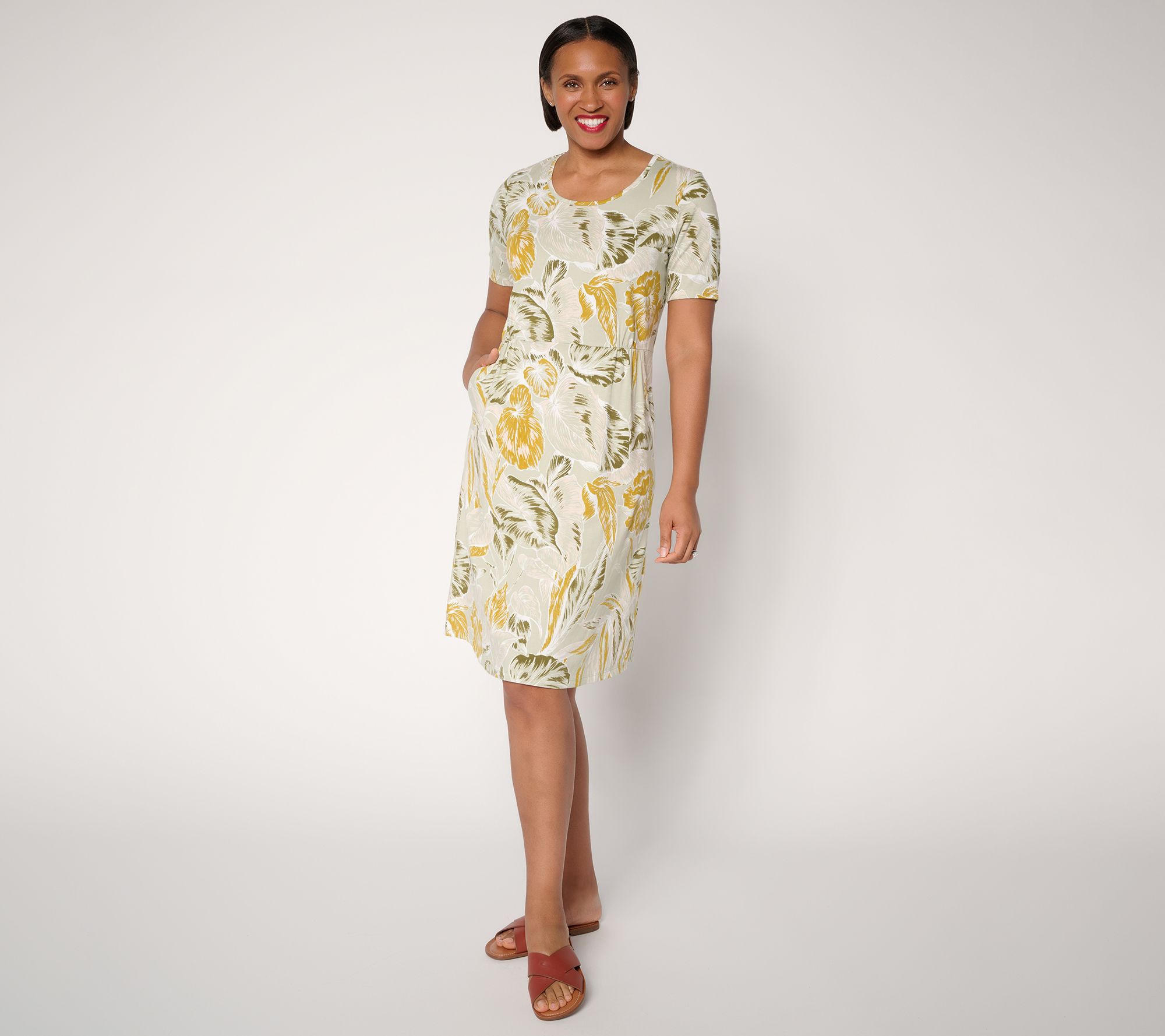 Denim & Co. Petite Favorite Jersey Printed or Solid Dress