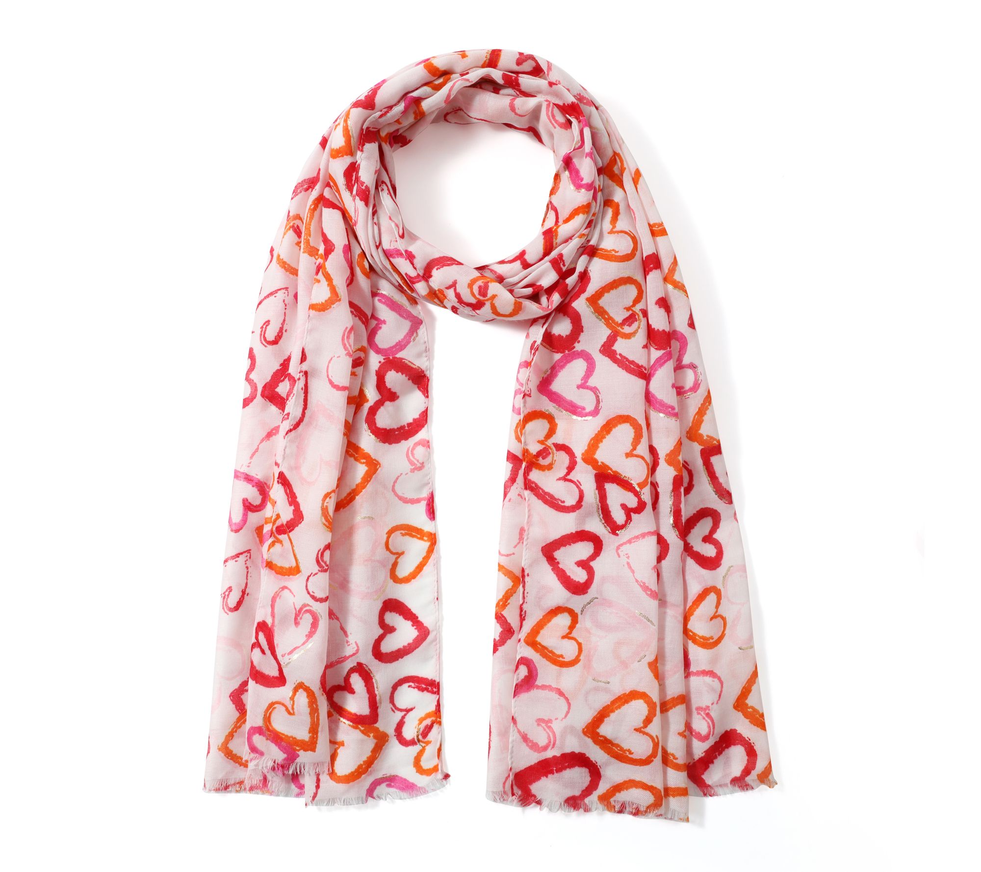 Youzey Gilded Hearts Lightweight Women's Scarf34" x 70"
