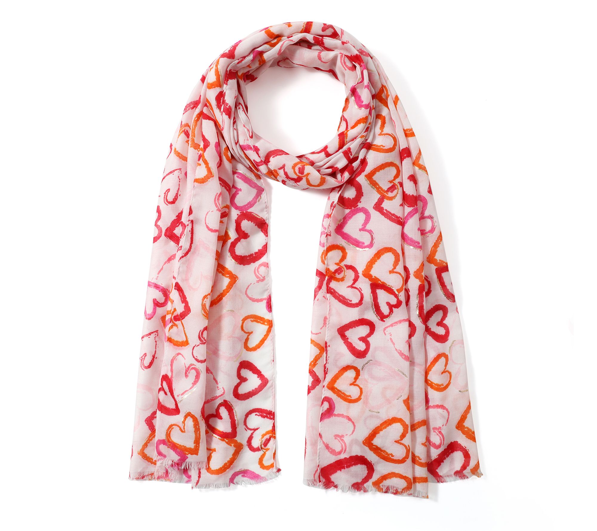 Youzey Gilded Hearts Lightweight Women's Scarf34" x 70"