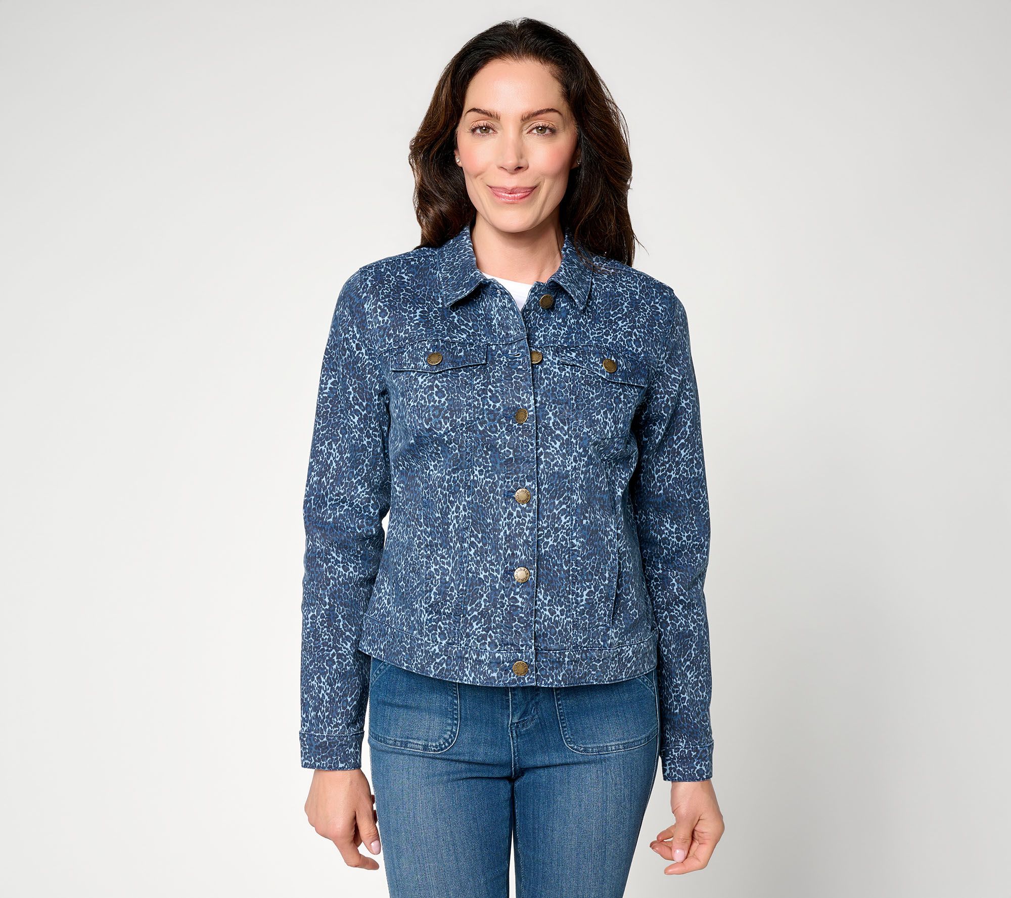 Belle by Kim Gravel TripleLuxe Twill Mini Leopard Jacket
