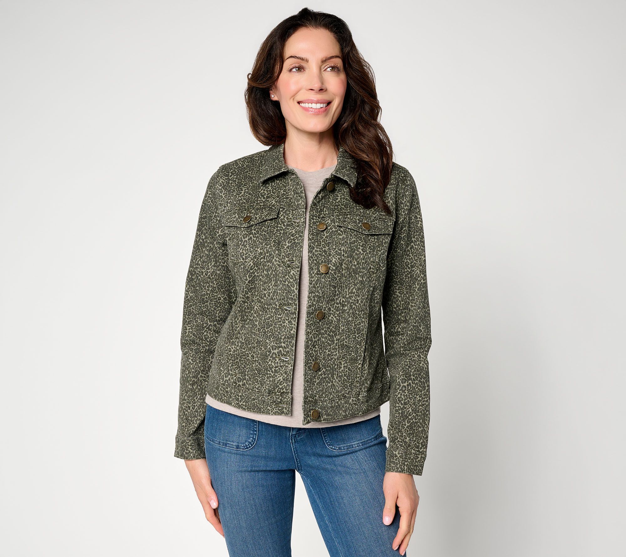 Belle by Kim Gravel TripleLuxe Twill Mini Leopard Jacket