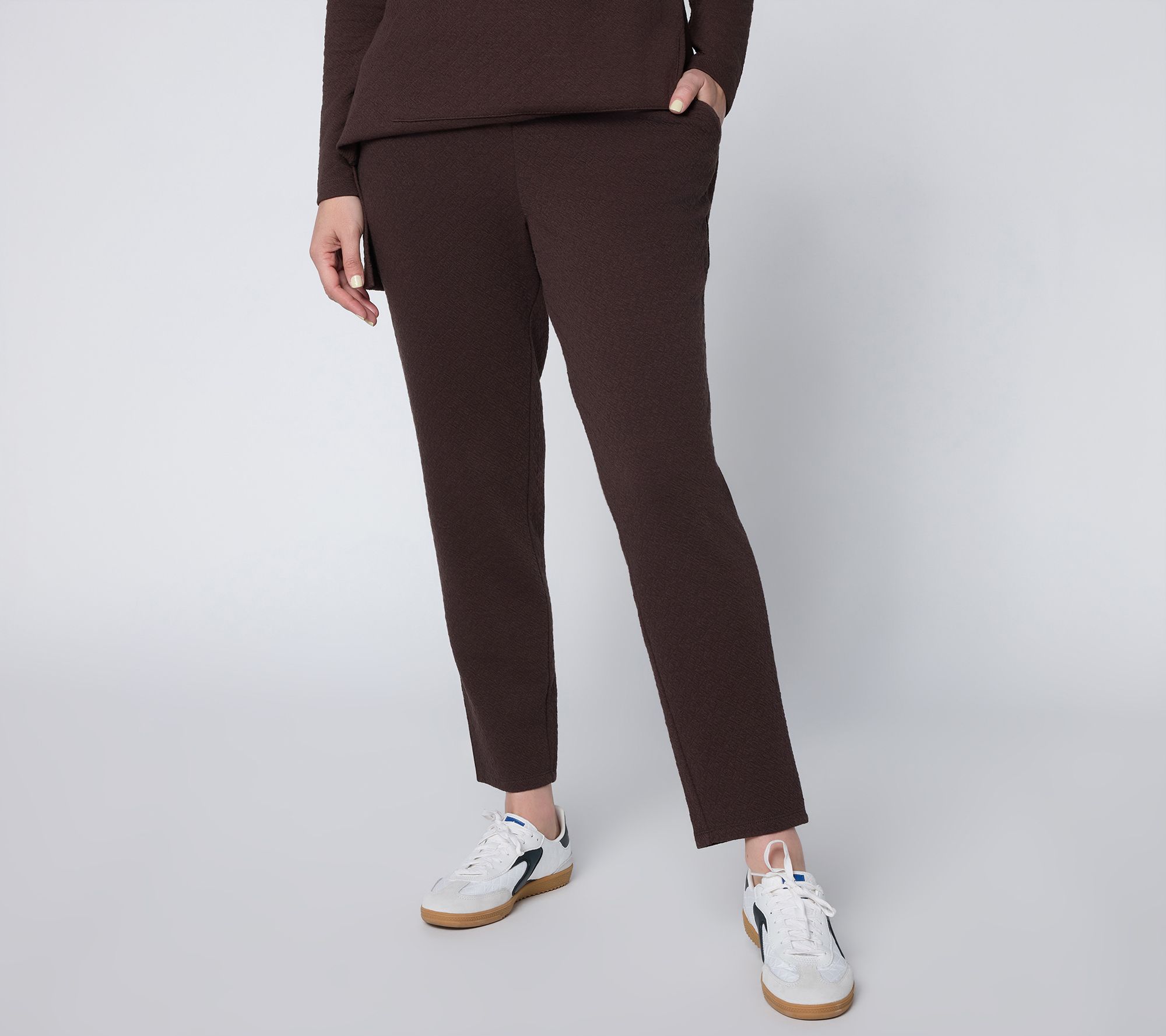 Joan Rivers Petite Jacquard Ankle Length Pull-On Pants