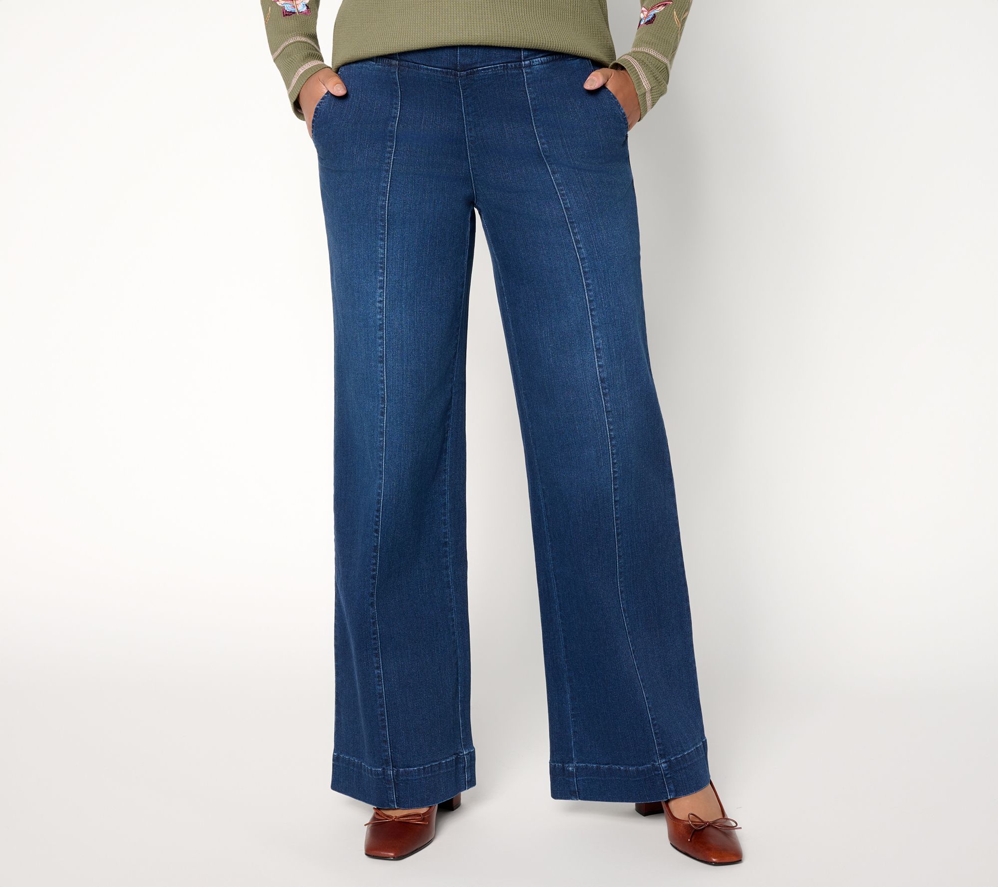 "As Is" Belle by Kim Gravel Reg TripleLuxe Front Seam Full Leg Jean
