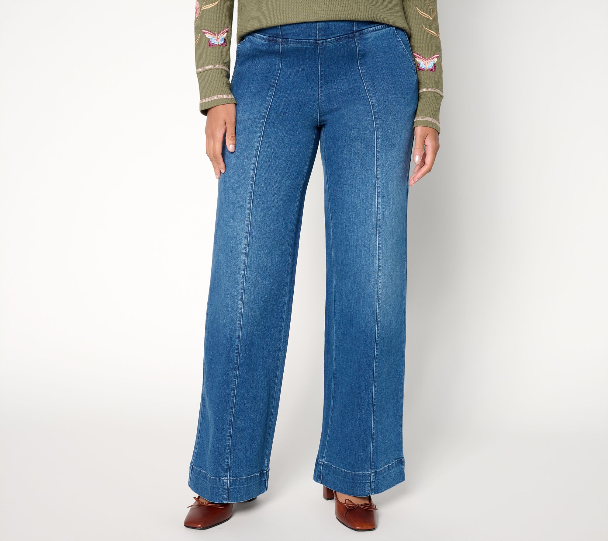 "As Is" Belle by Kim Gravel Reg TripleLuxe Front Seam Full Leg Jean