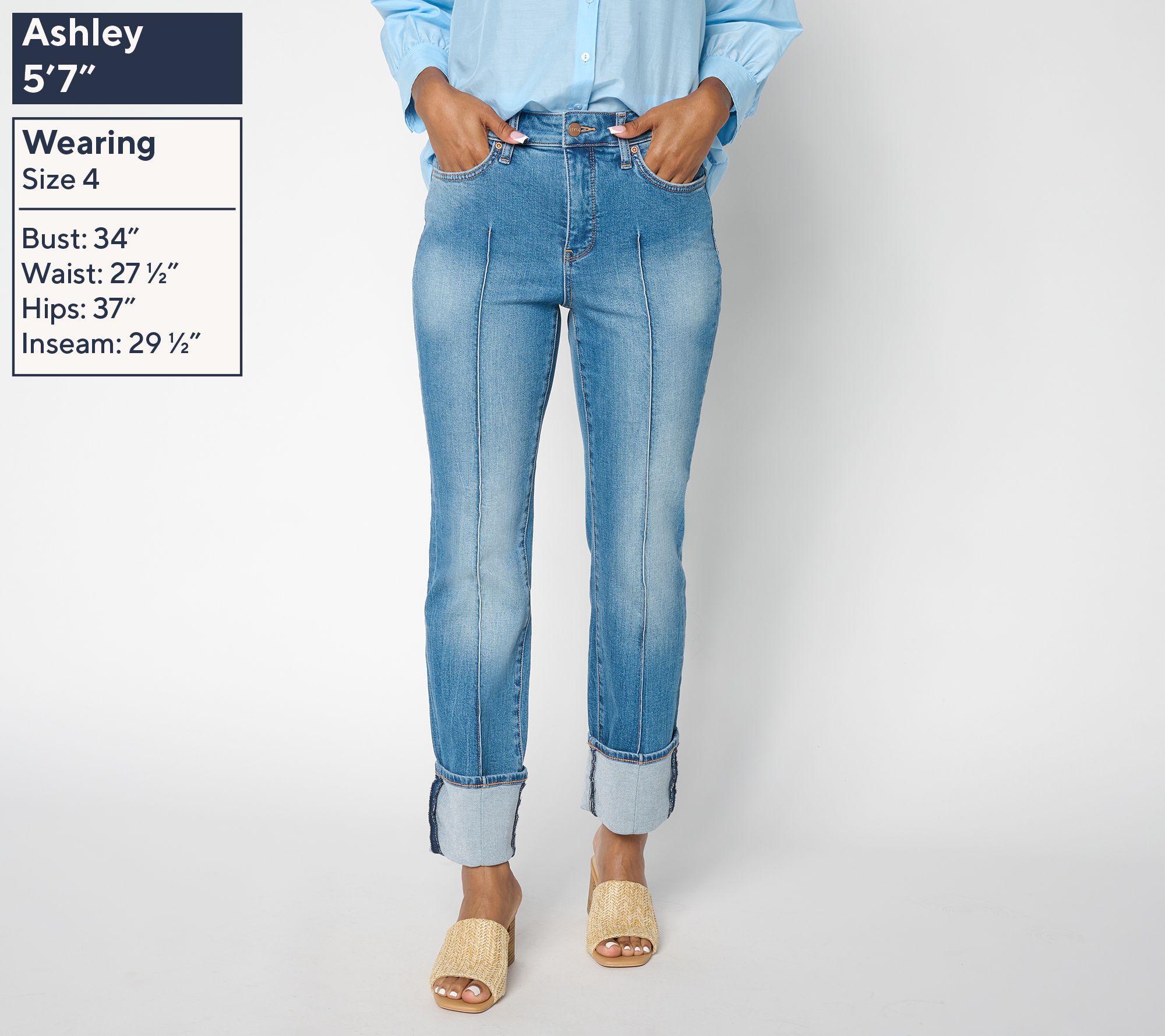 NYDJ Marilyn Straight Cuff Jean with Pintucks | QVC