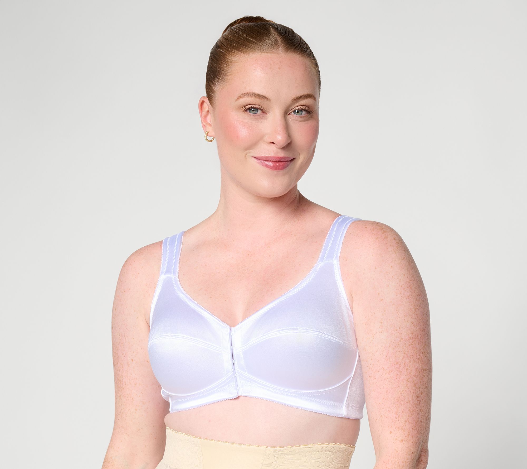 Breezies Front Closure Wirefree Stretch Satin Bra