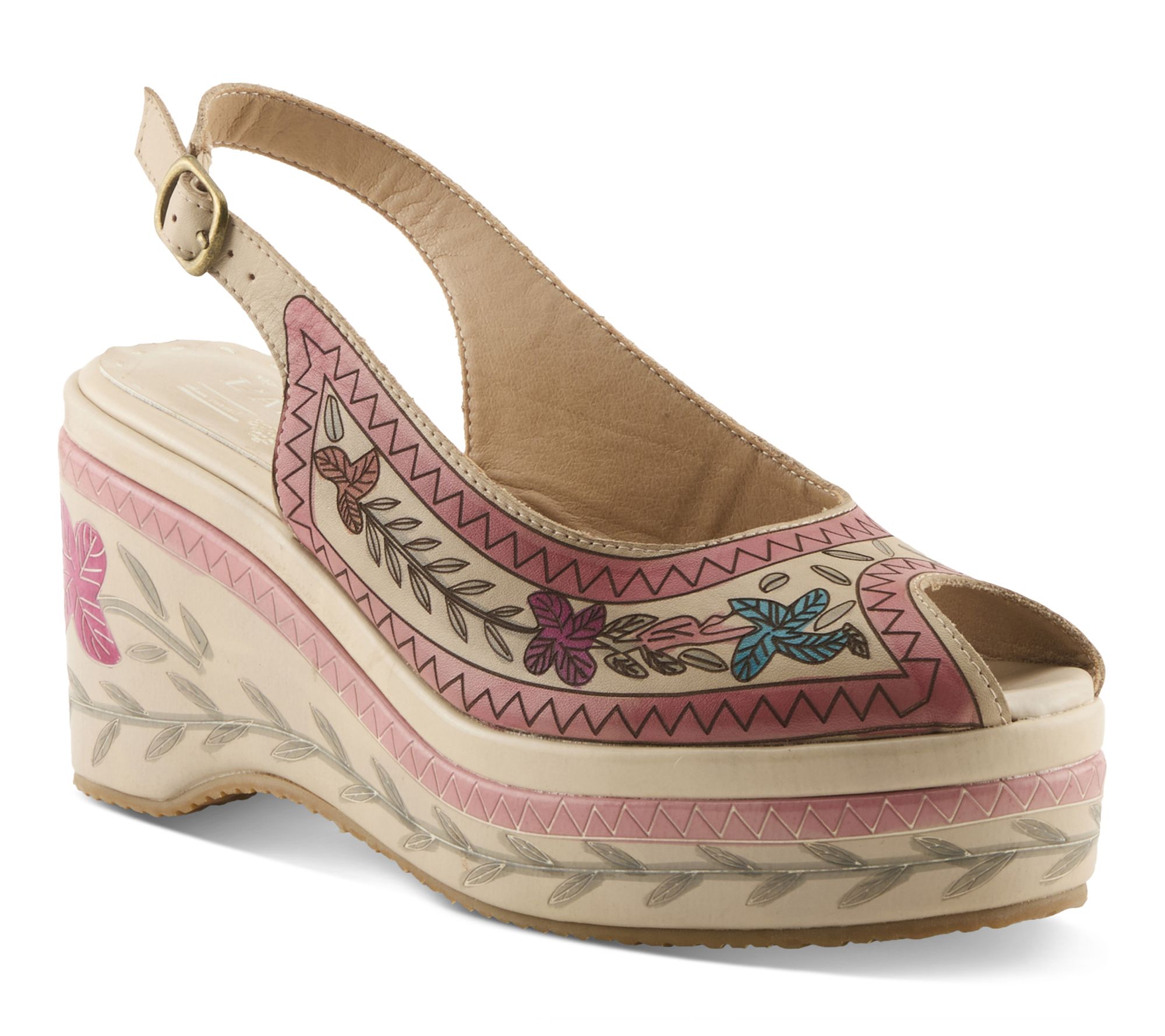 L'Artiste by Spring Step Leather Wedge Sandal -Artdevivre