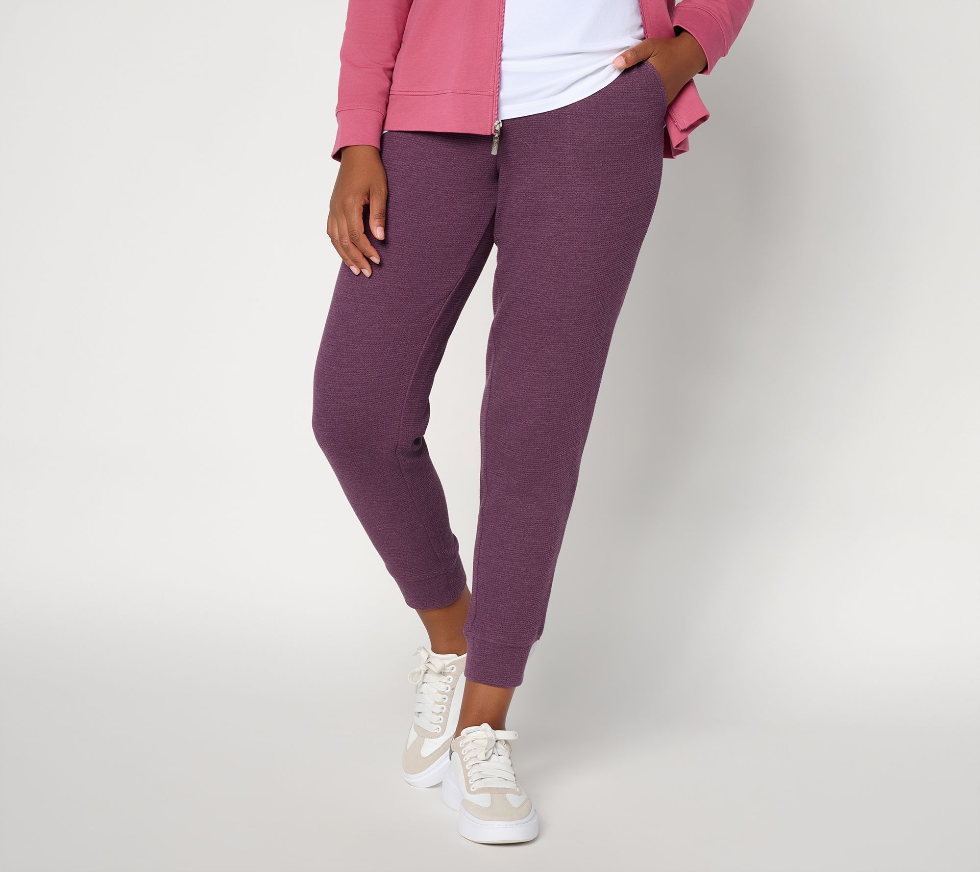  Denim & Co. Active Regular Brushed Waffle Joggers