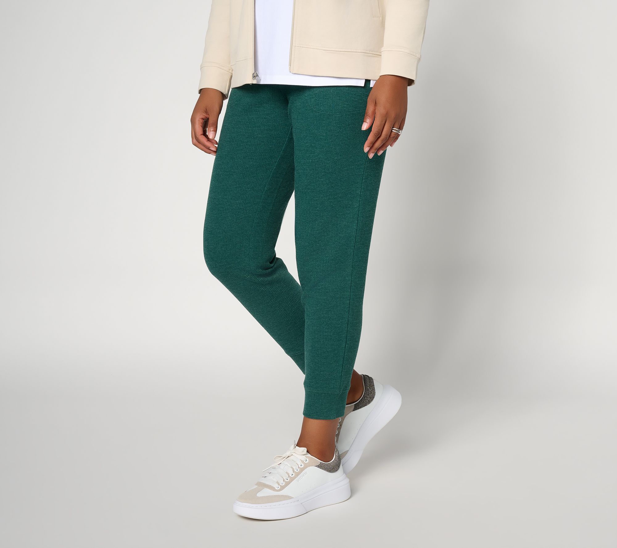 Denim & Co. Active Regular Brushed Waffle Joggers