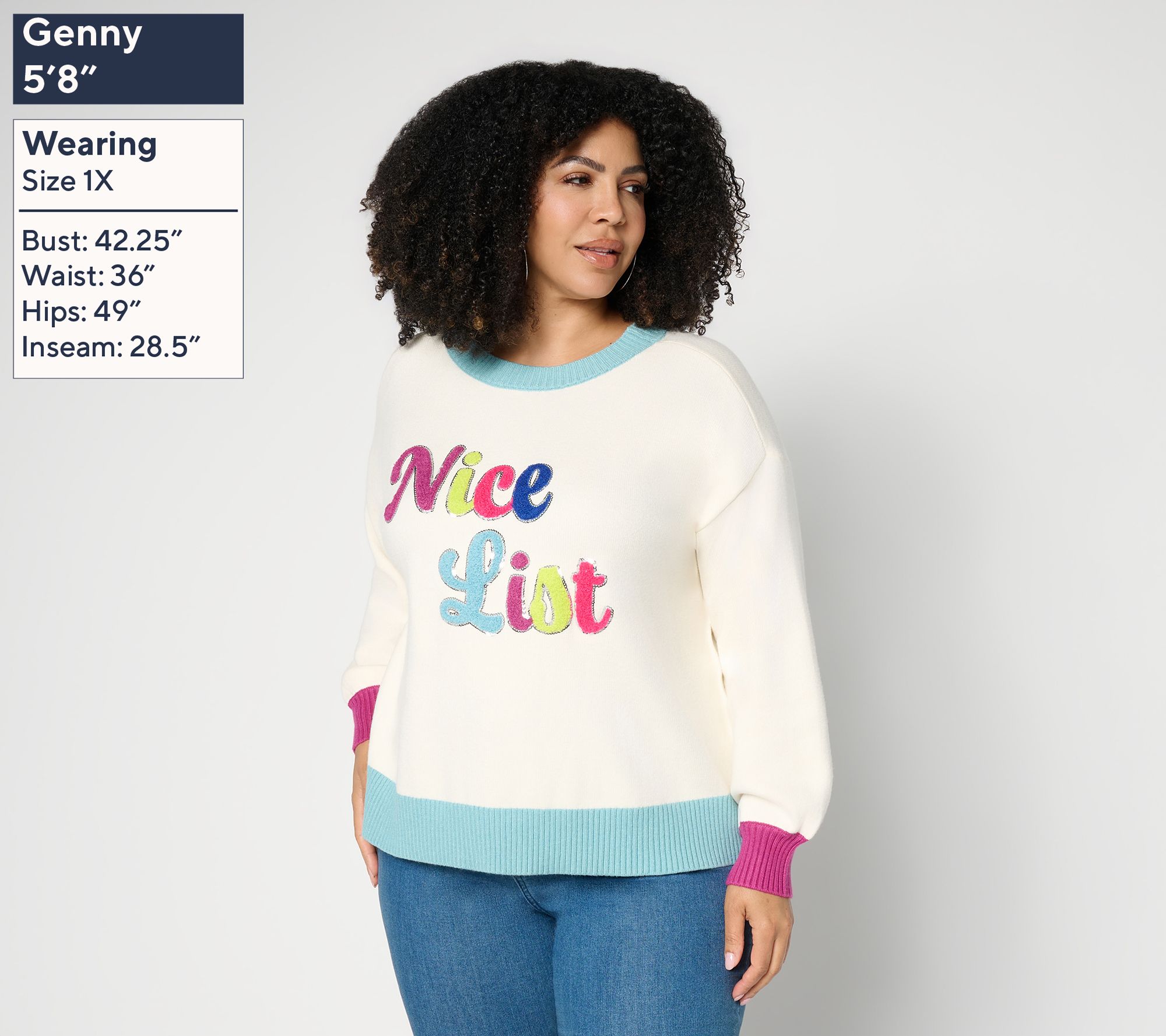 Mally Roncal Festive Color Blocked Sweater | QVC