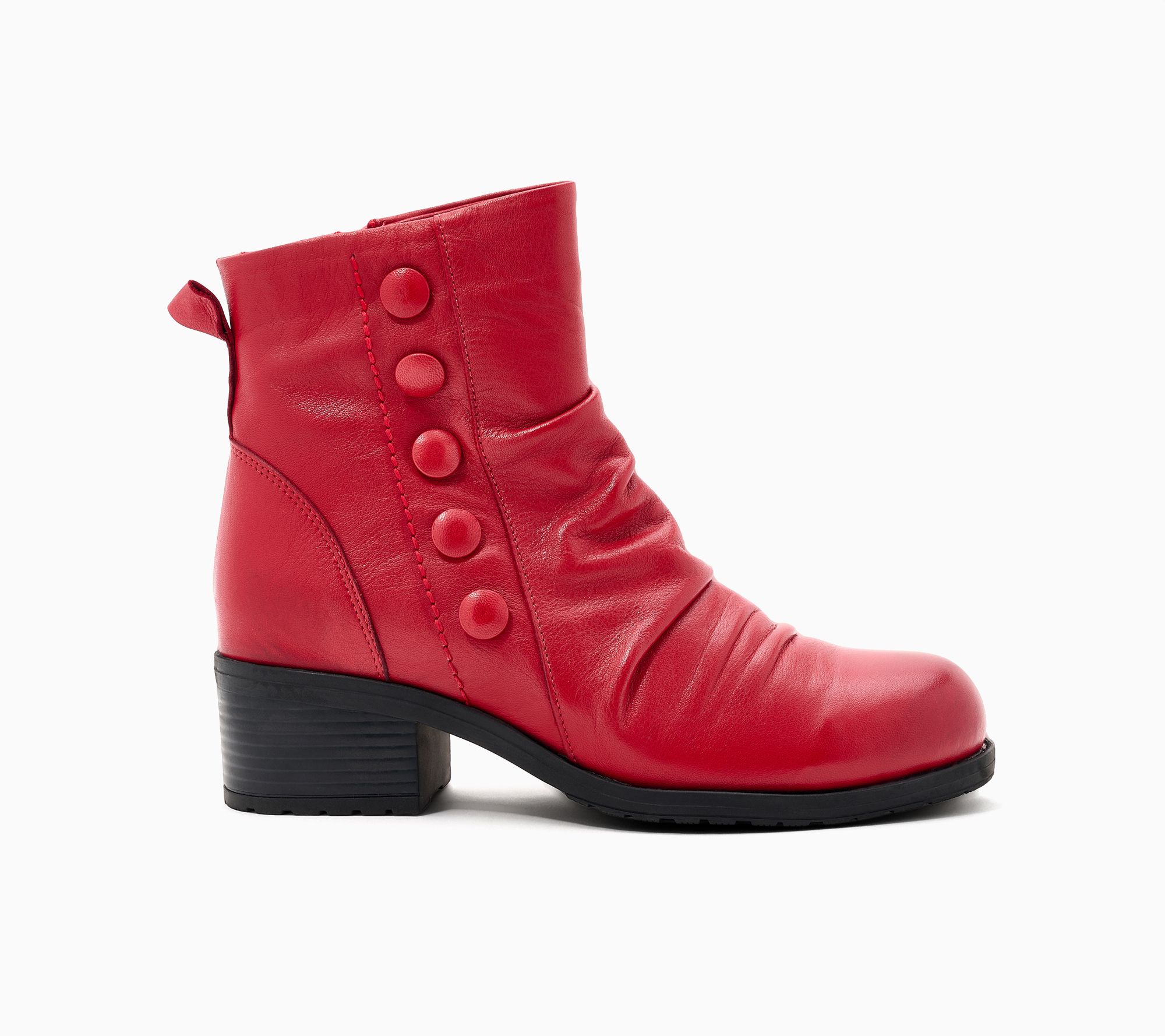Miz Mooz Ruched Leather Ankle Boot - Jewel | QVC