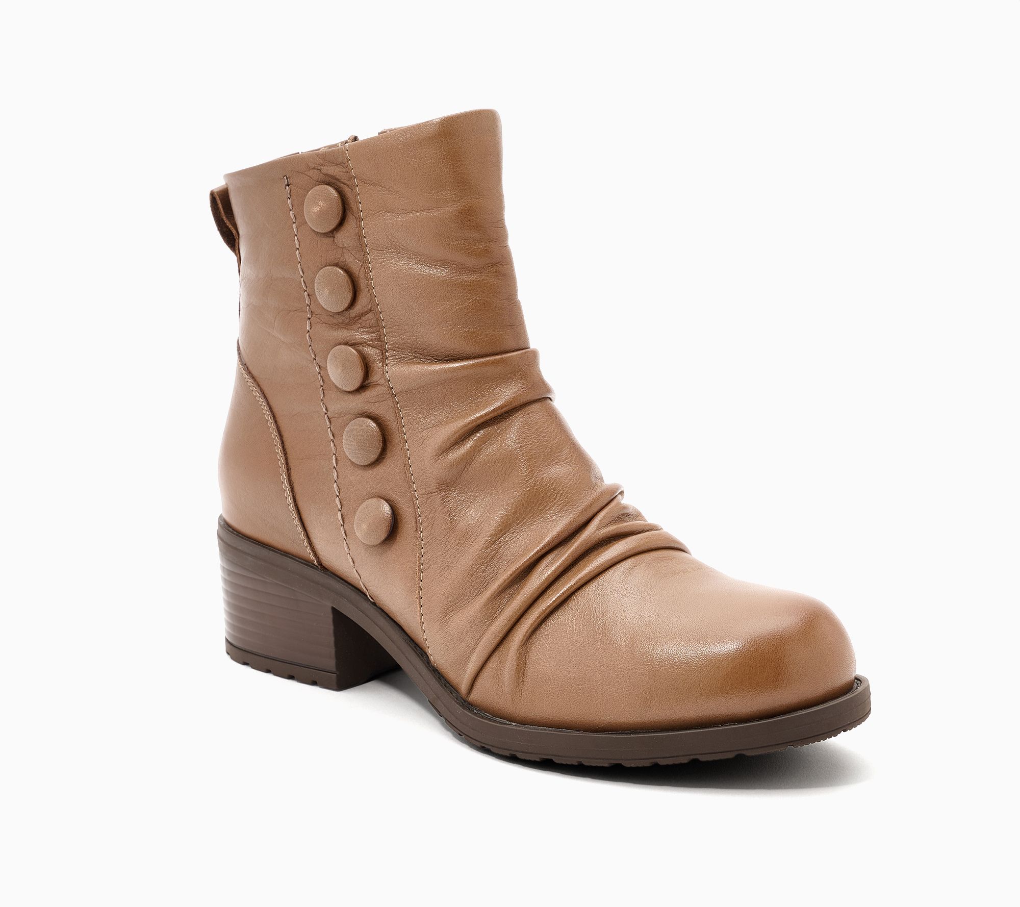 Miz Mooz Ruched Leather Ankle Boot - Jewel