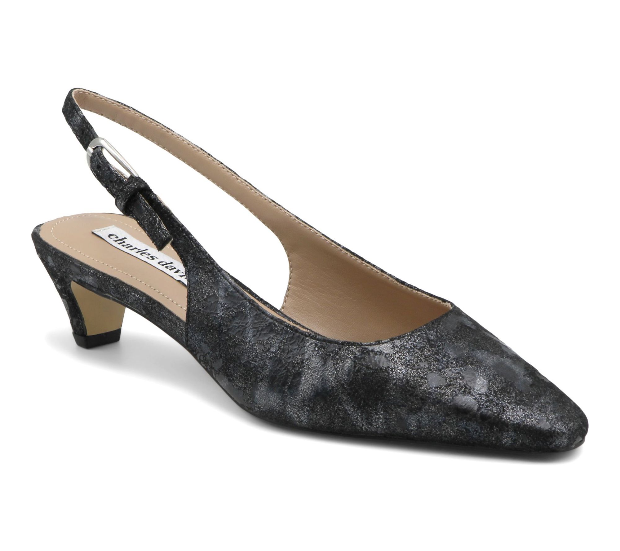 Charles David Ficken Kitten Heel Slingback