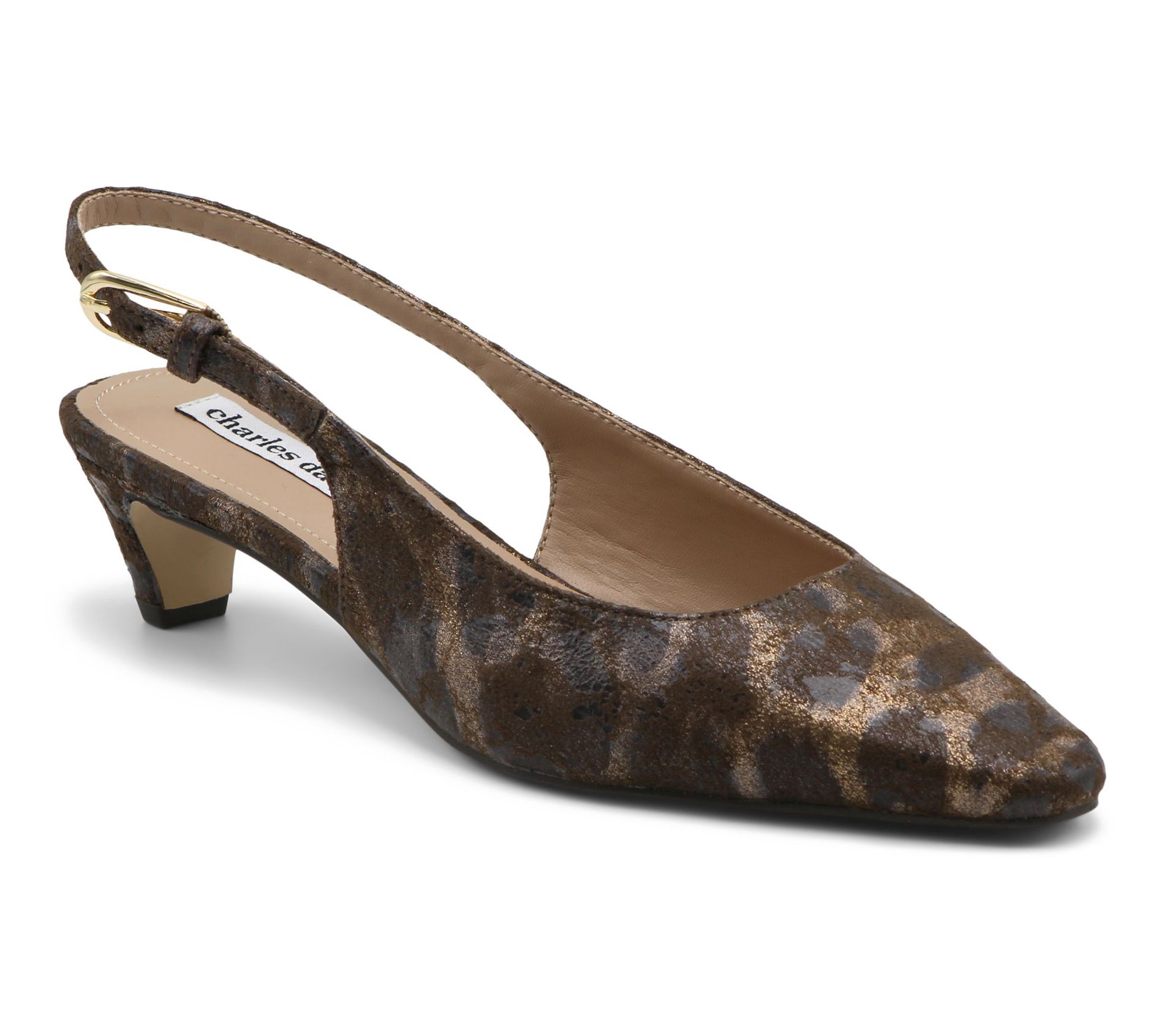 Charles David Ficken Kitten Heel Slingback