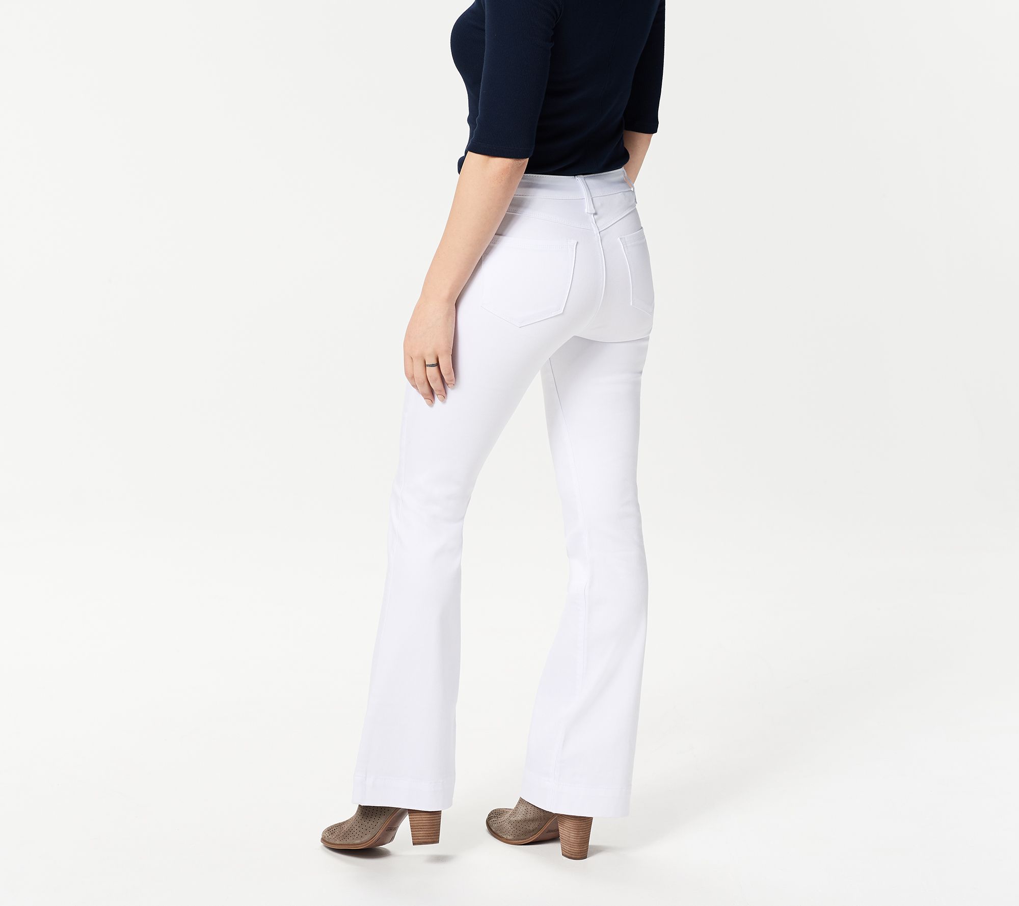 Laurie Felt Tall Color Silky Denim Flare Pull-On Jeans - QVC.com