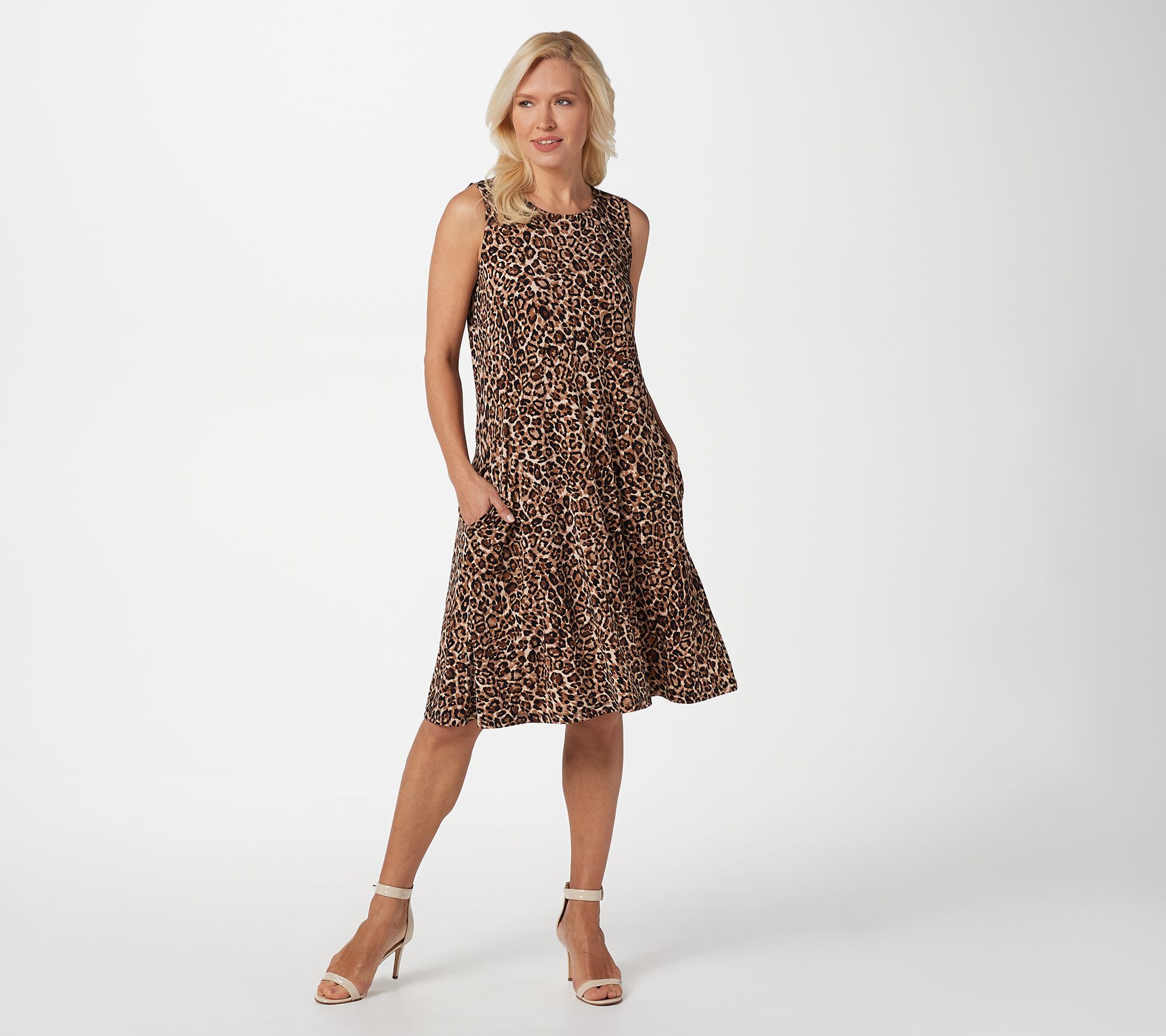Susan Graver Liquid Knit Sleeveless Dress with Pockets - QVC.com
