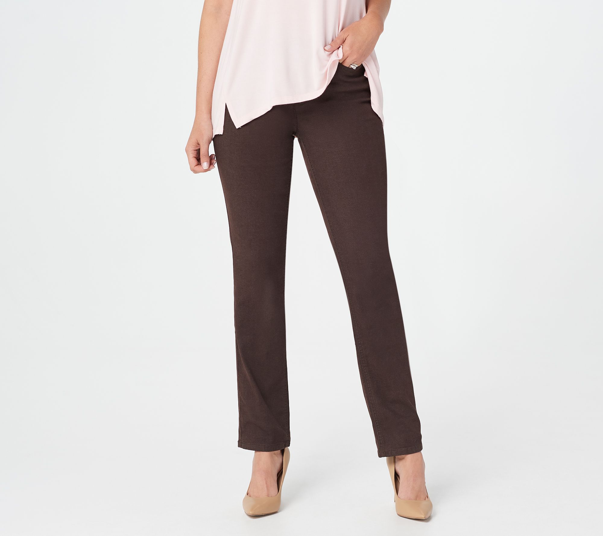 Denim & Co. Colored Straight Leg 5-Pocket DenimJeans - A367924