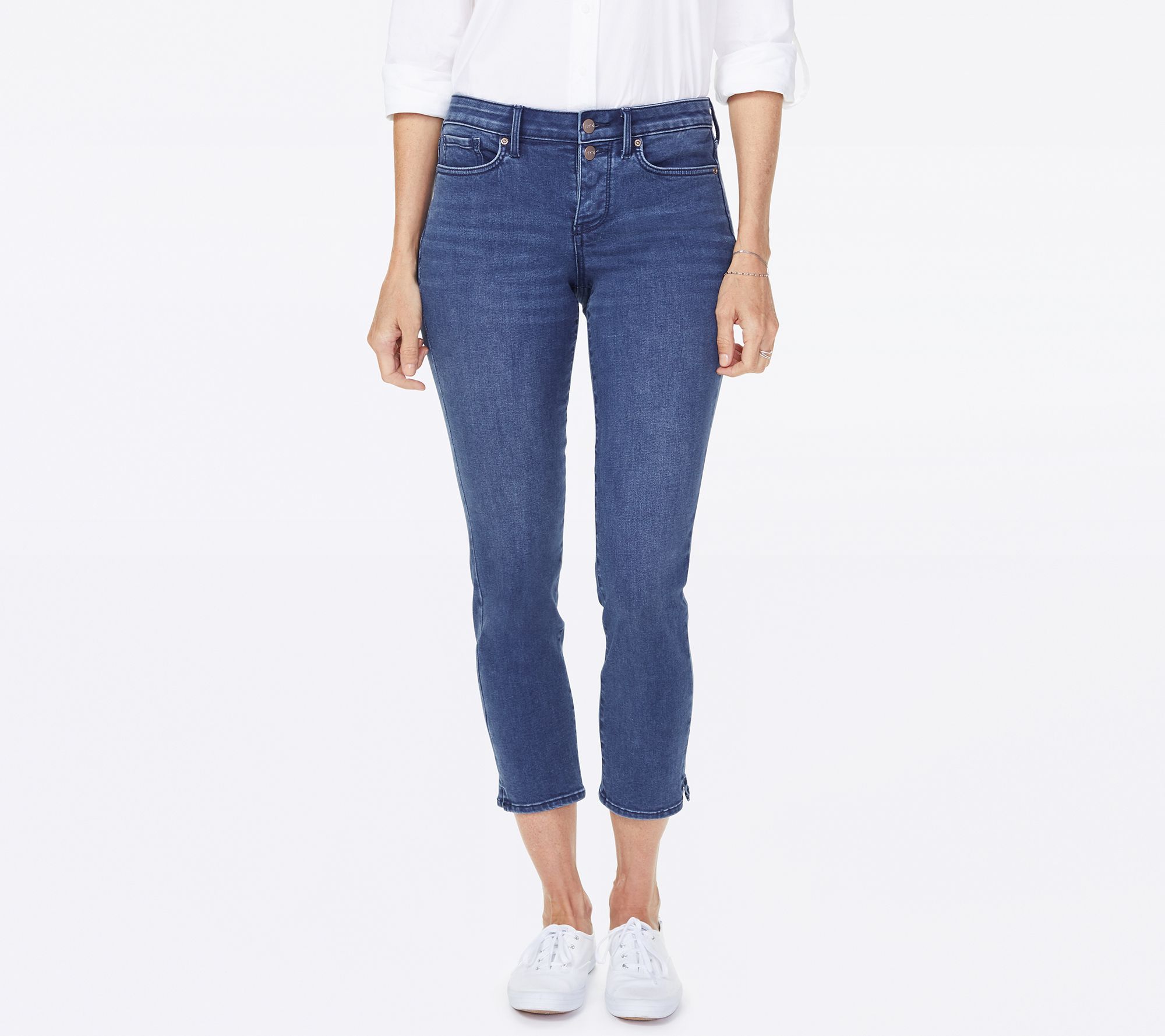 NYDJ Sheri Slim Ankle Jeans with Side Slits - QVC.com