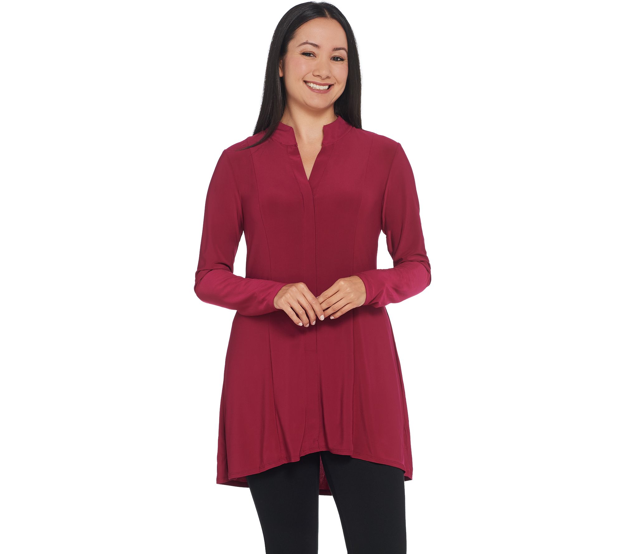 "As Is" Attitudes by Renee Petite Como Jersey Hi-Low Top