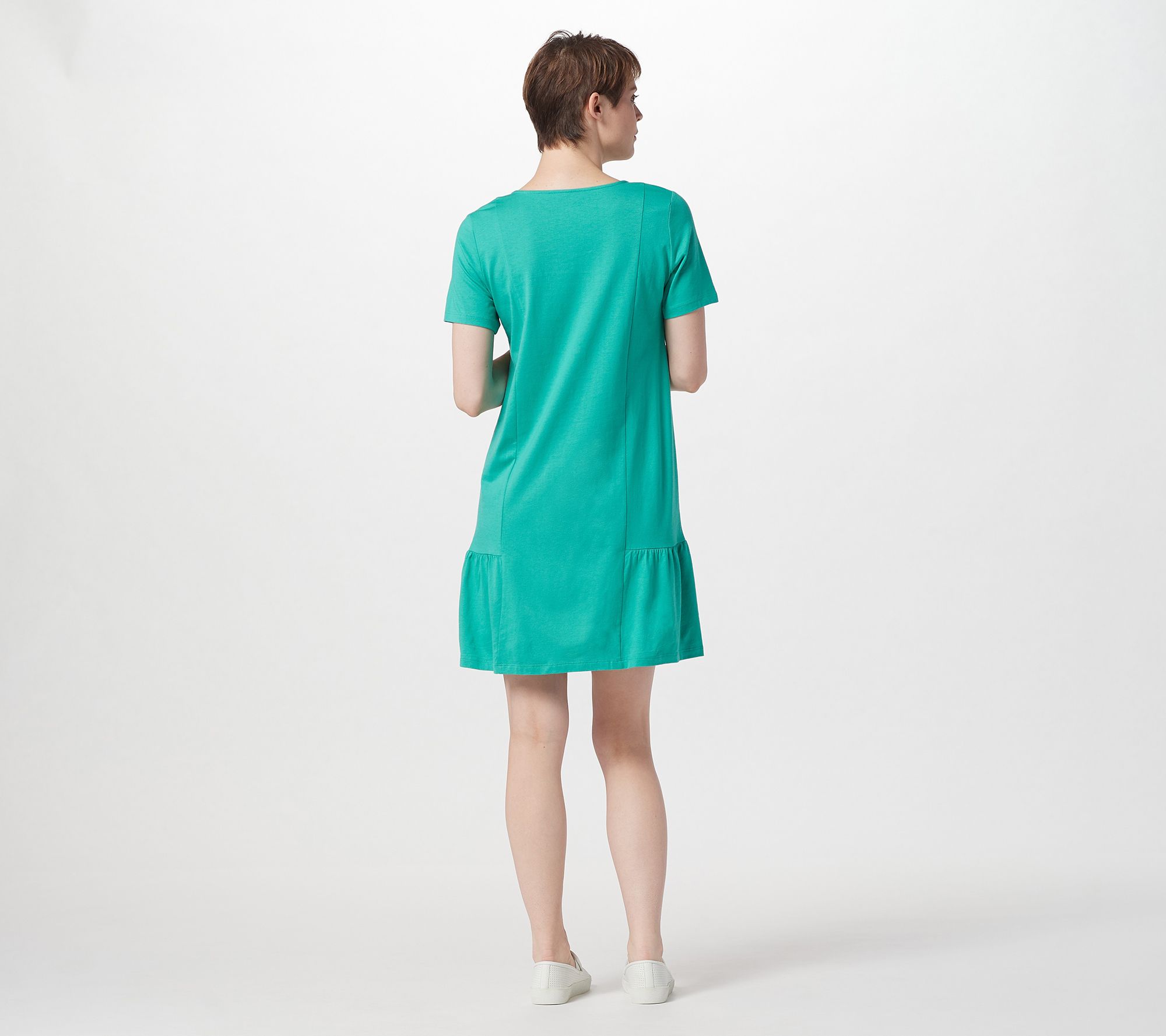 Susan Graver Weekend Cotton Modal Short-Sleeve Dress - QVC.com