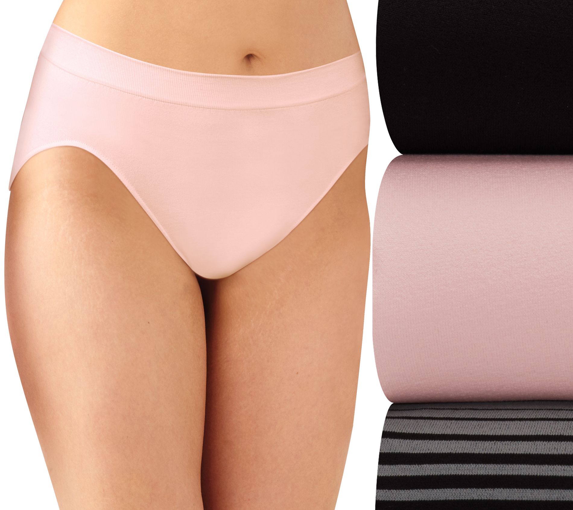 Bali Womens Comfort Revolution Microfiber Hi-Cut Panty 3-Pack, 10