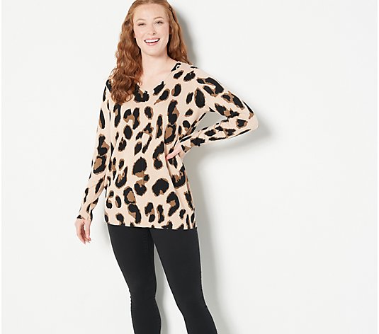 Belle by Kim Gravel Big Cat Relaxed Tunic Sweater