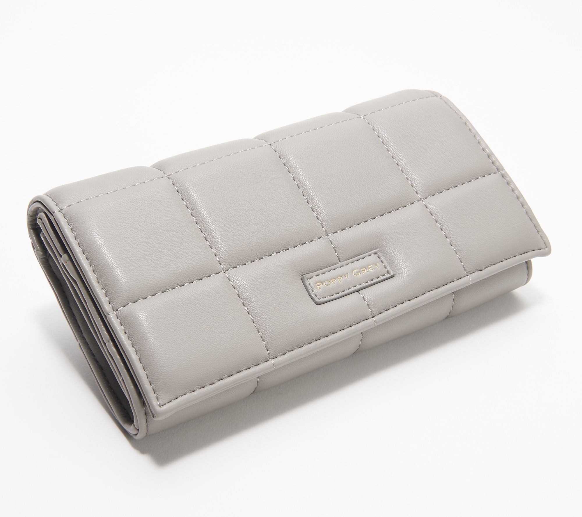 Leather Wallet 4.2 with Button Gray - Buy in The Online Store Leathery