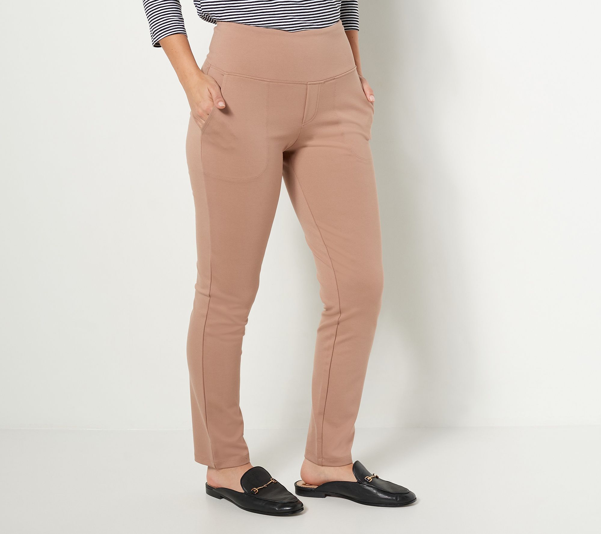 Women with Control Petite Luxe Ponte Slim Leg Pants