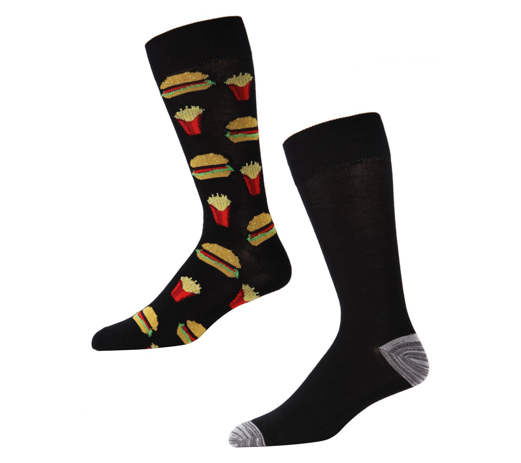 Memoi Men's Set of 2 Buger & Fries Rayon BlendCrew Socks