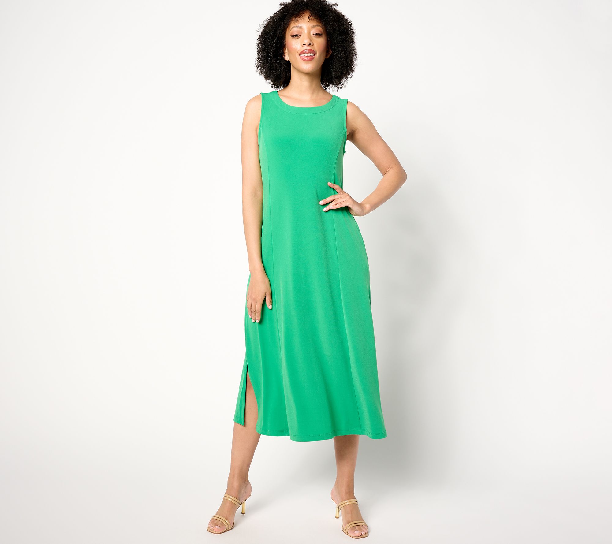 Susan Graver Every Day Regular Liquid Knit Midi Dress