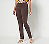 Women with Control Tall Luxe Ponte Pant w/ Faux Leather Trim