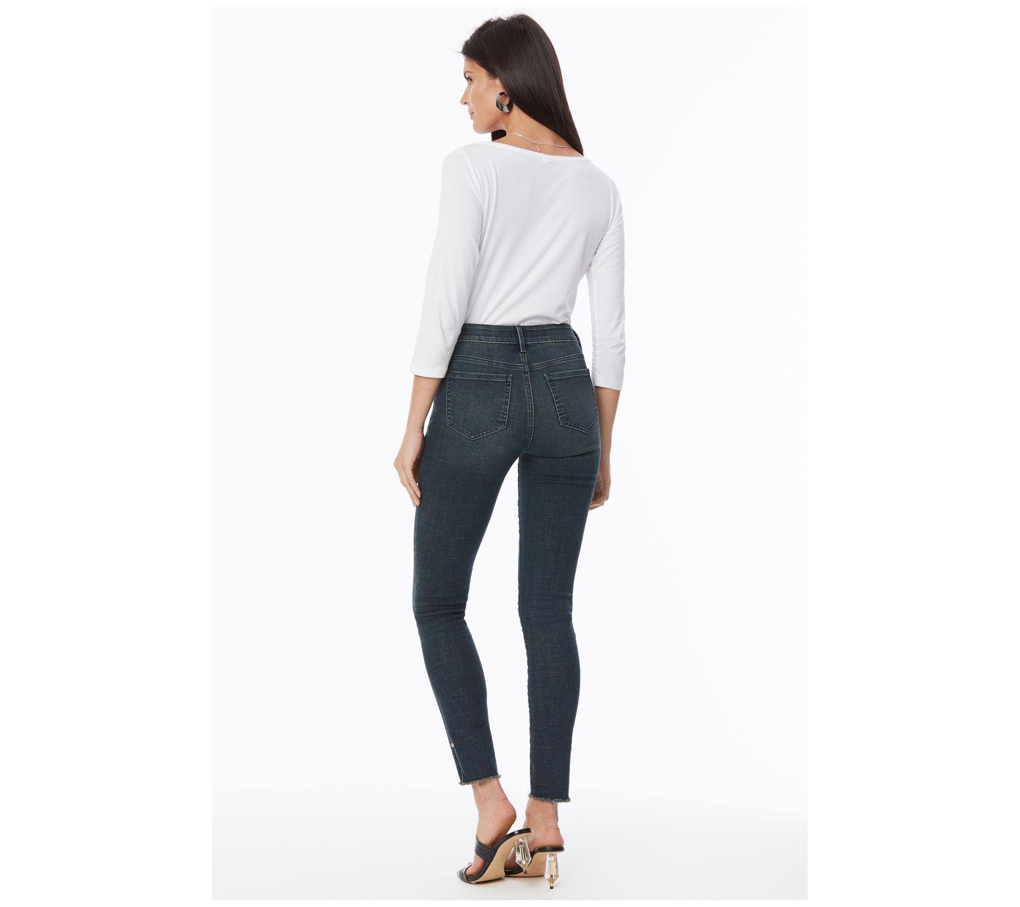 NYDJ Ami Skinny Ankle Jeans with Riveted Side Slits - QVC.com