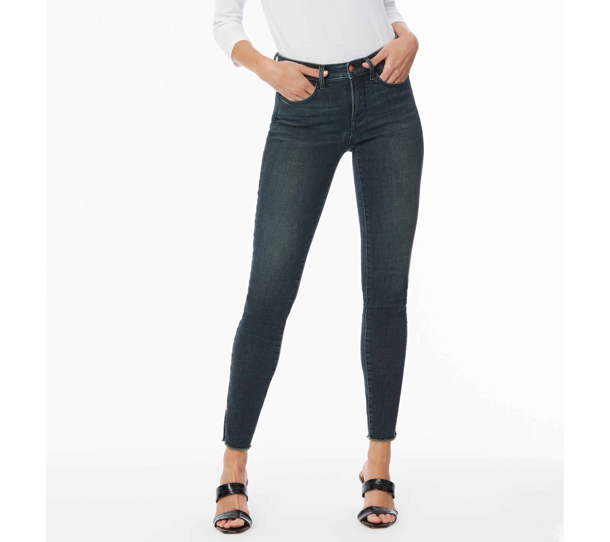 NYDJ Ami Skinny Ankle Jeans with Riveted Side S lits