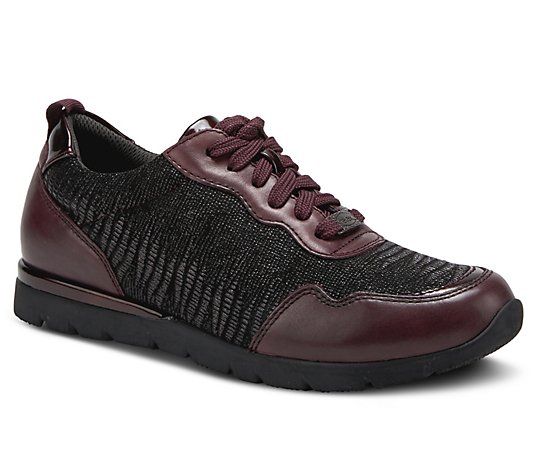 Spring Step Lace Up Leather Sneakers - Nylla