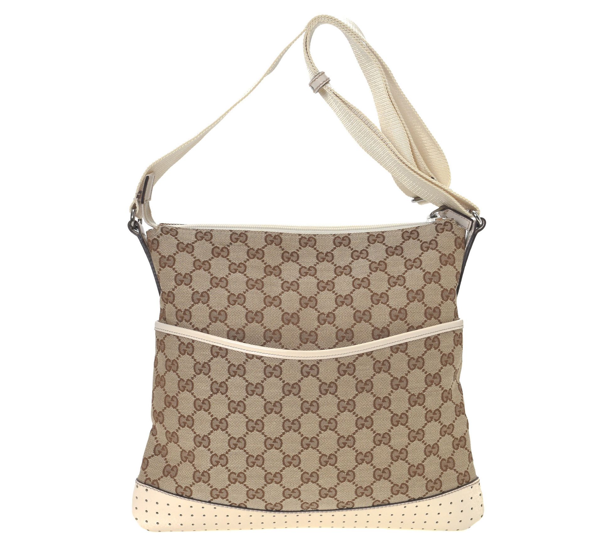 Pre Owned Gucci GG Canvas Crossbody Bag QVC