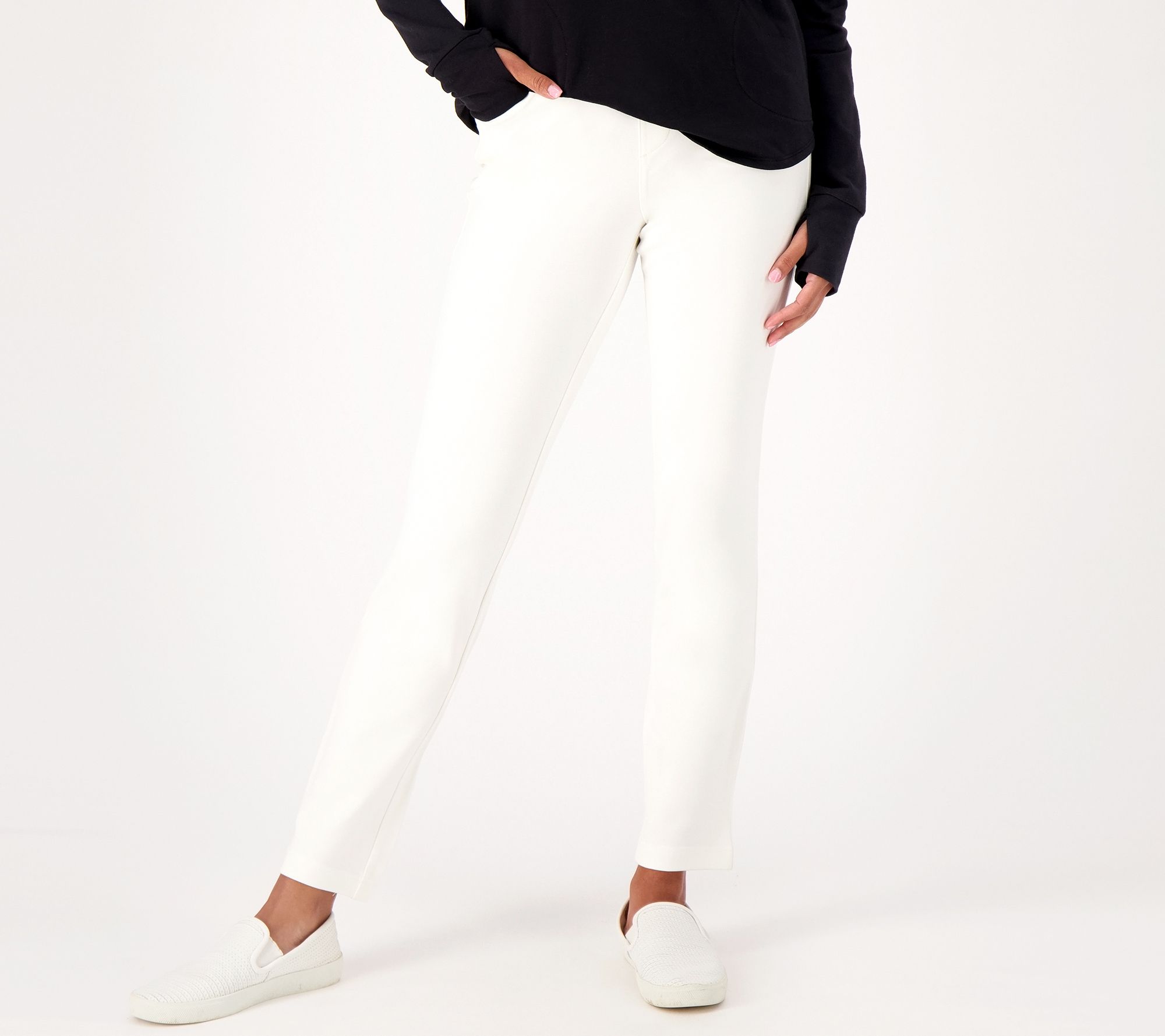 "As Is" Belle by Kim Gravel Regular Ponte Slim Straight Leg Pants