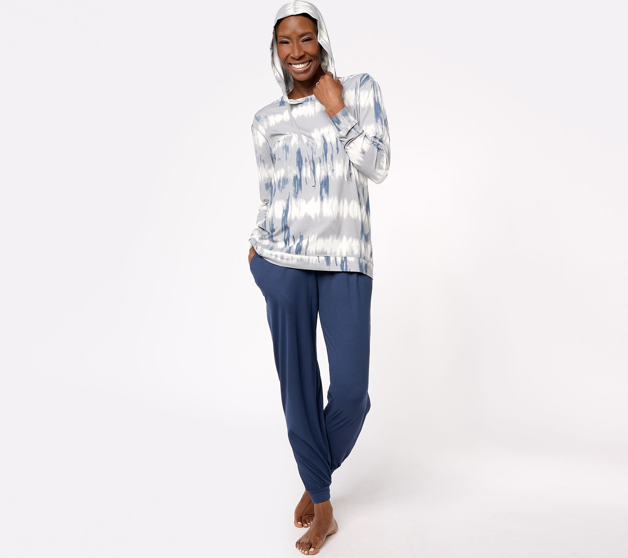 AnyBody Petite Lush Jersey Jogger & Hoodie Lounge Set