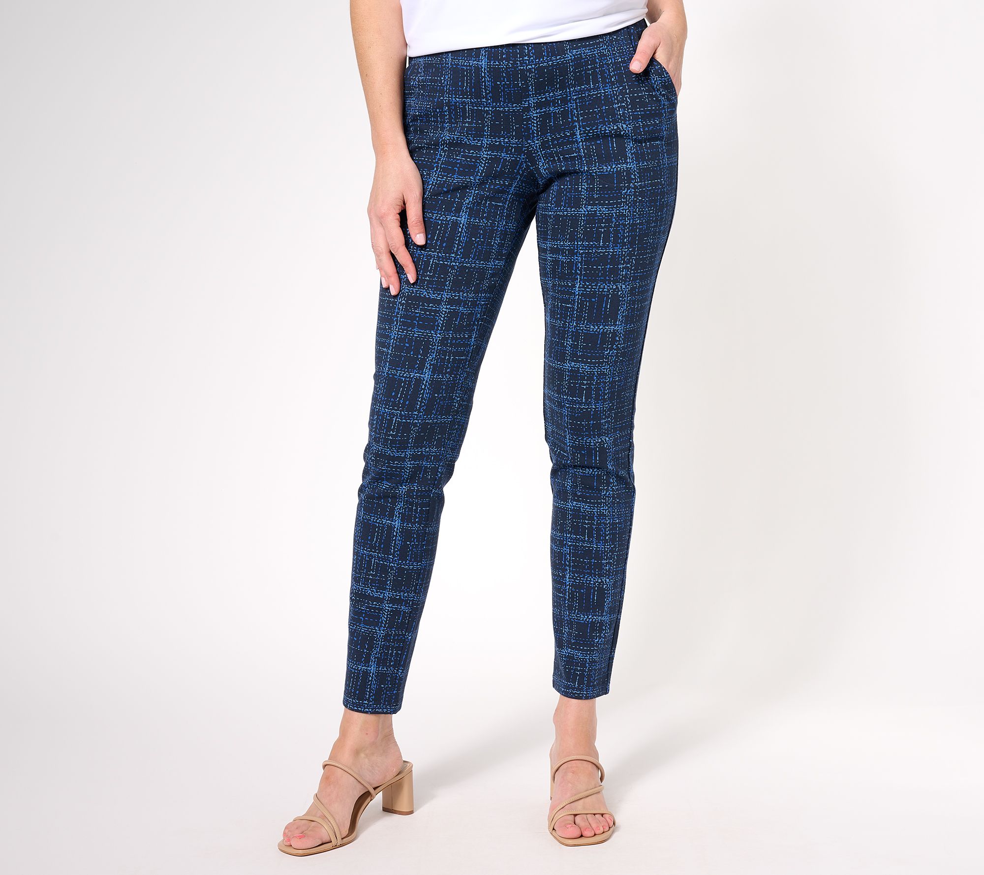 Denim & Co. Active Regular Duo Stretch Slim Straight Pant - QVC.com