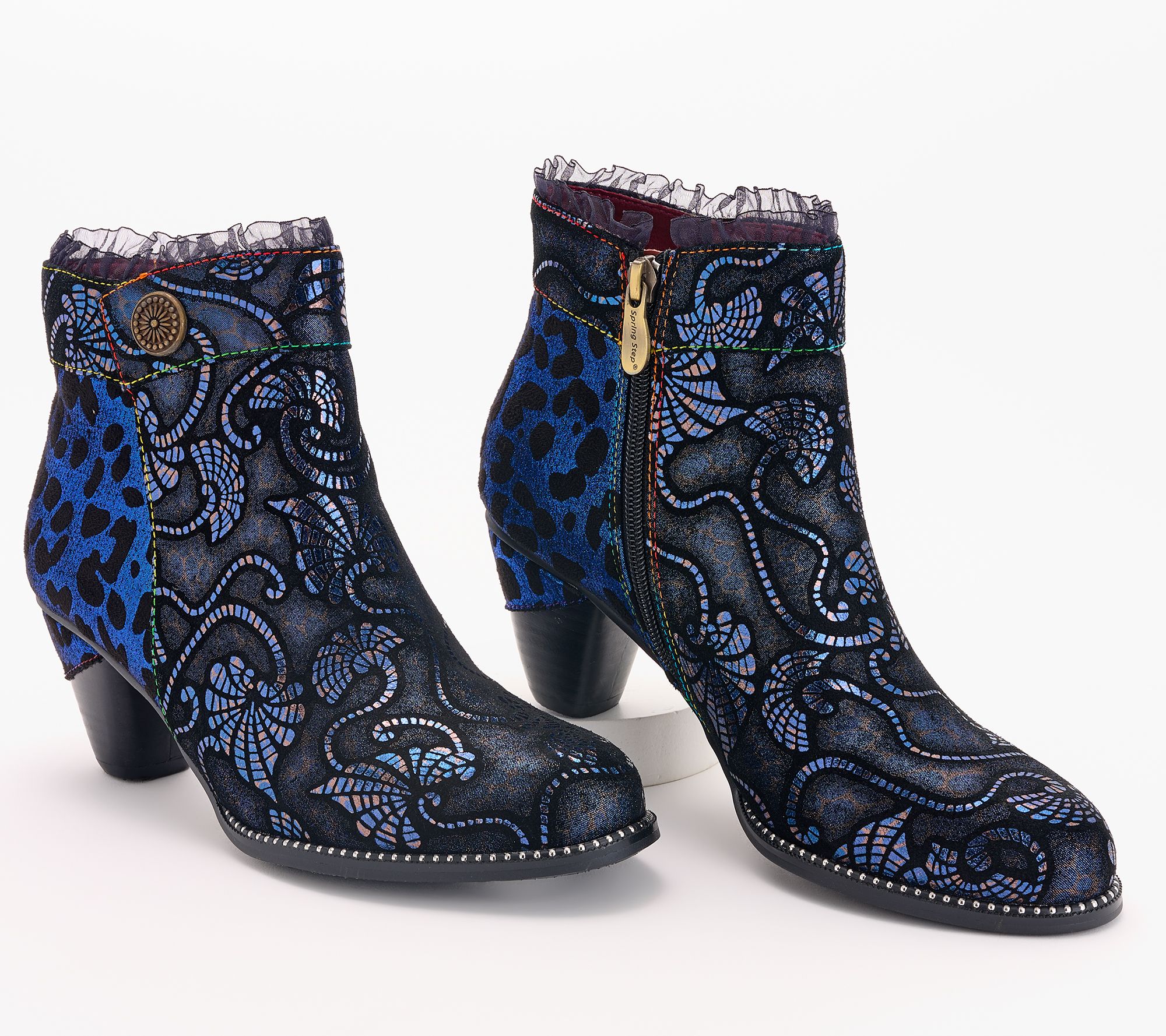 L'Artiste by Spring Step Leather Heeled Ankle Boots - Dessa - QVC.com